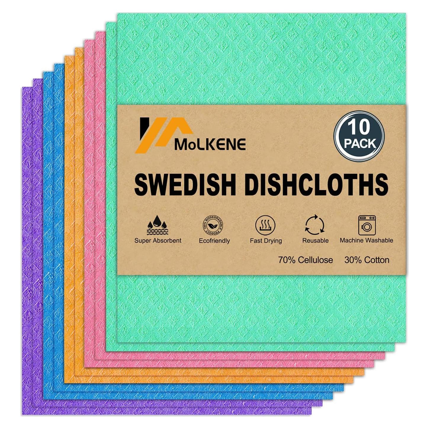 Paños de Cocina Reutilizables MoLKENE - 10 Unidades Ultra Absorbentes