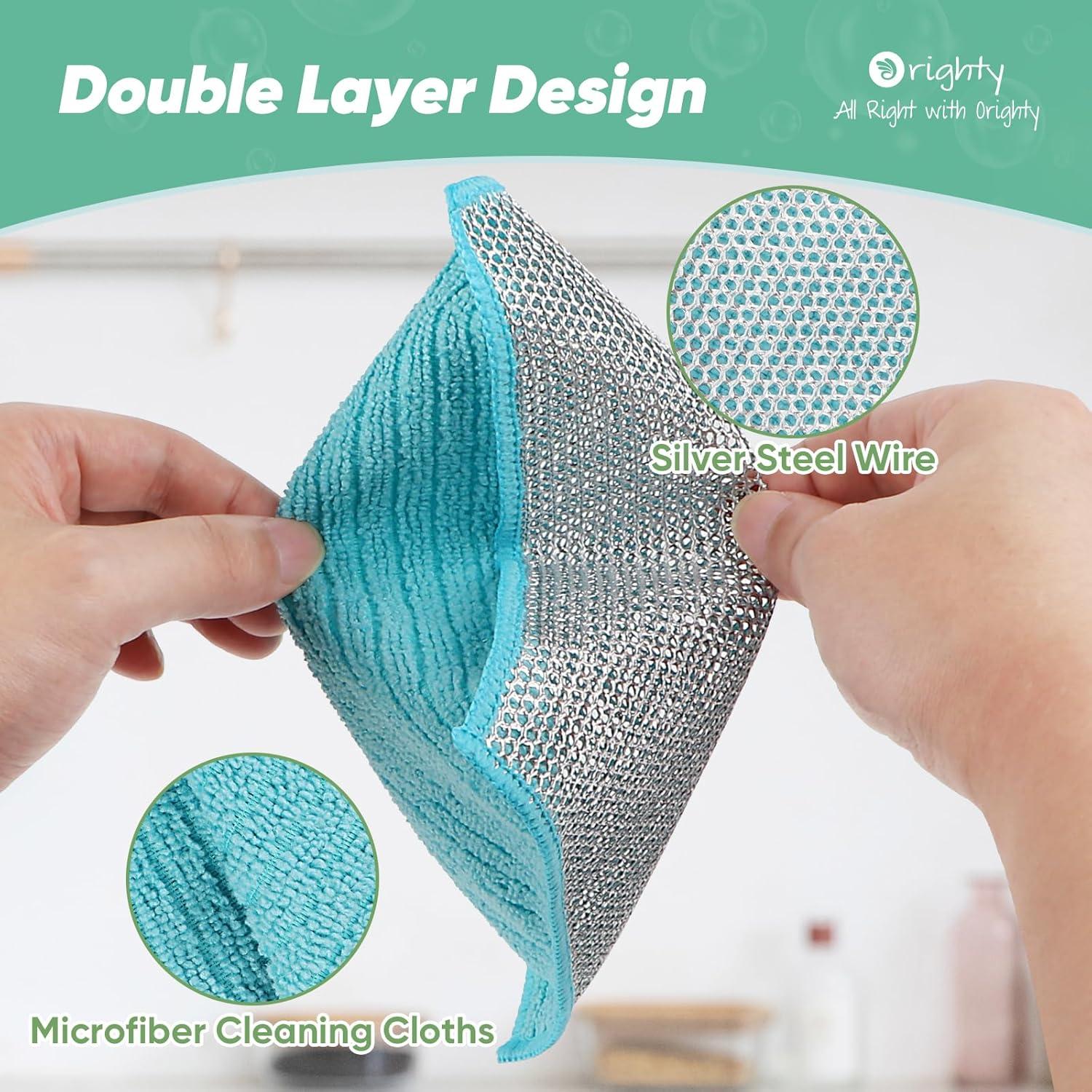 Trapo de Lavado de Platos Orighty 12 Pcs Microfibra 17x20 cm