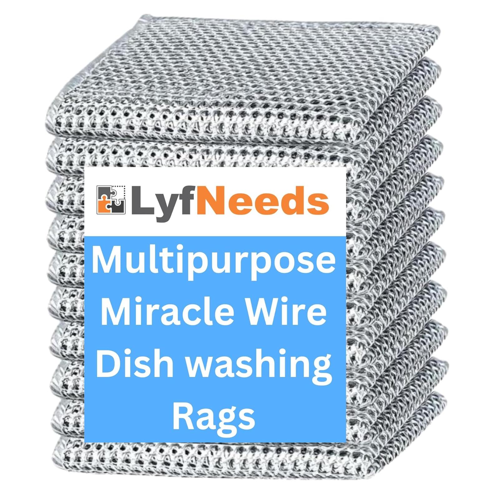 Trapo de Limpieza Reutilizable LyfNeeds - 8 Piezas Sin Rayones