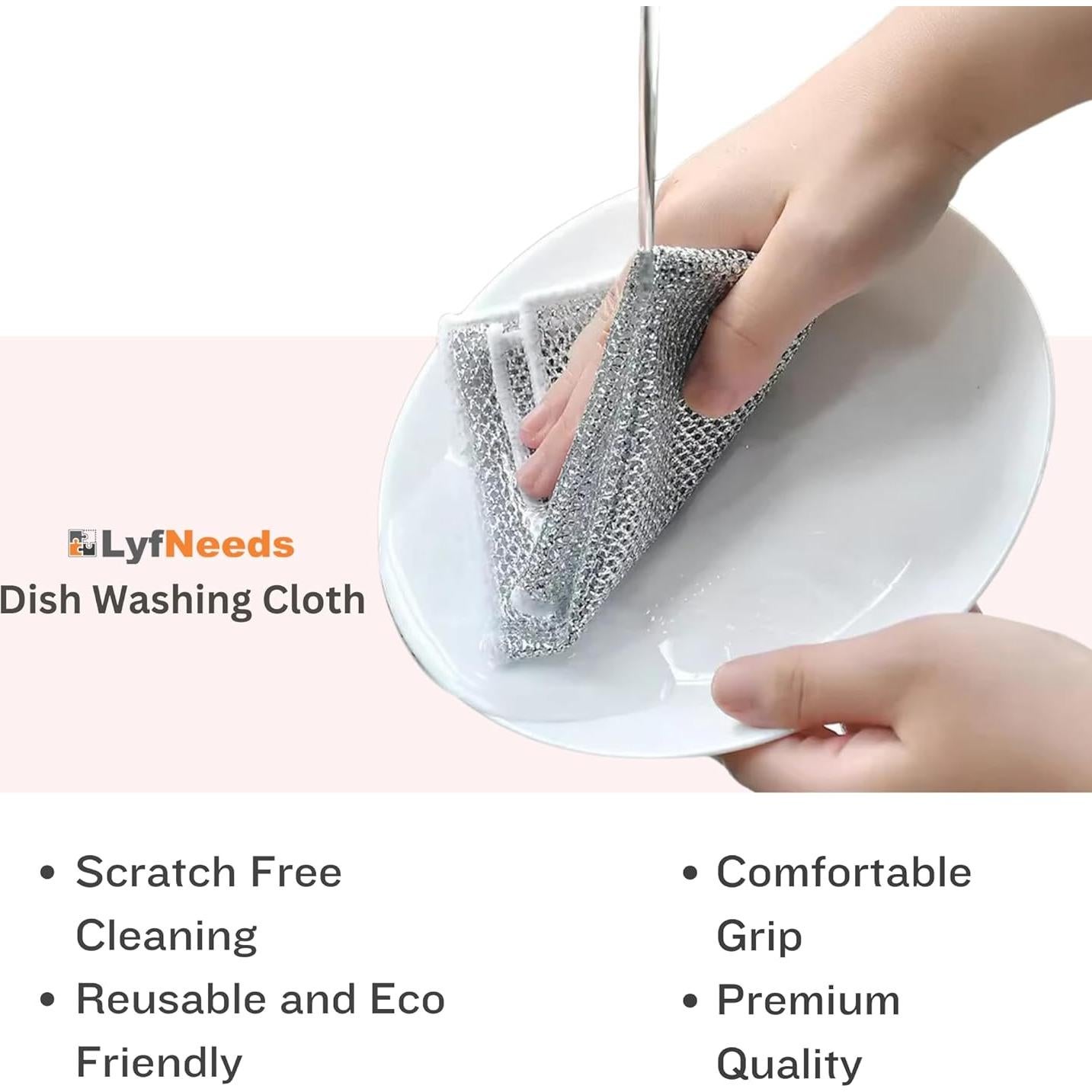 Trapo de Limpieza Reutilizable LyfNeeds - 8 Piezas Sin Rayones