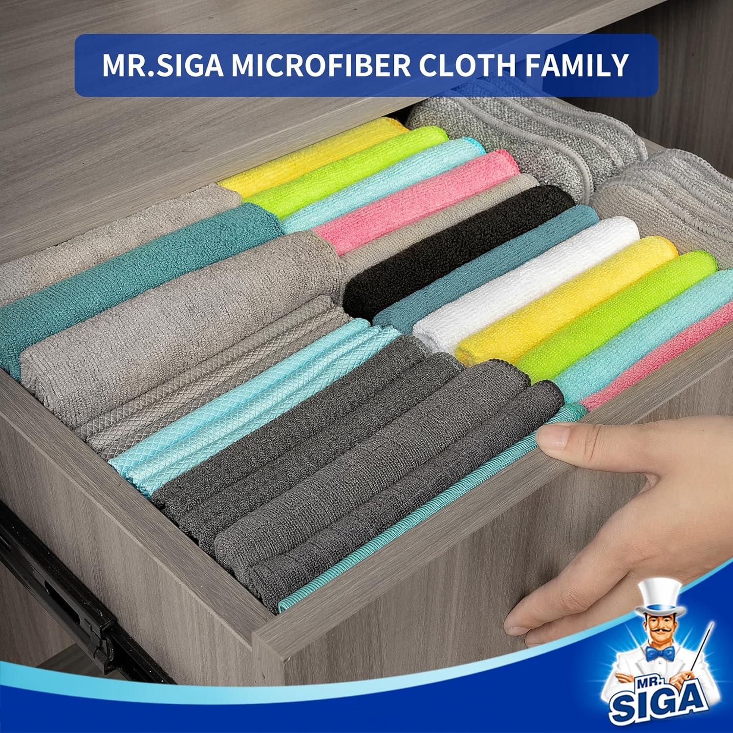 Paños de Limpieza Microfibra MR.SIGA 6 Unidades Gris 32x32 cm