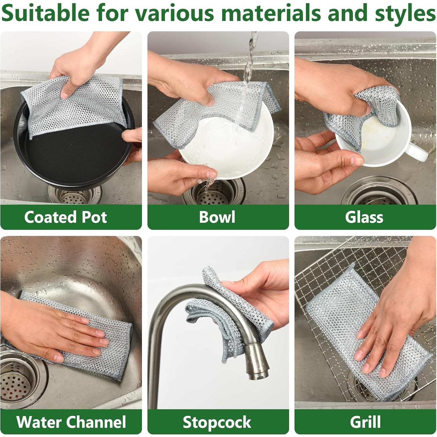 6 Paños de Cocina Doble Capa Genérico 20x20 cm Sin Rayones