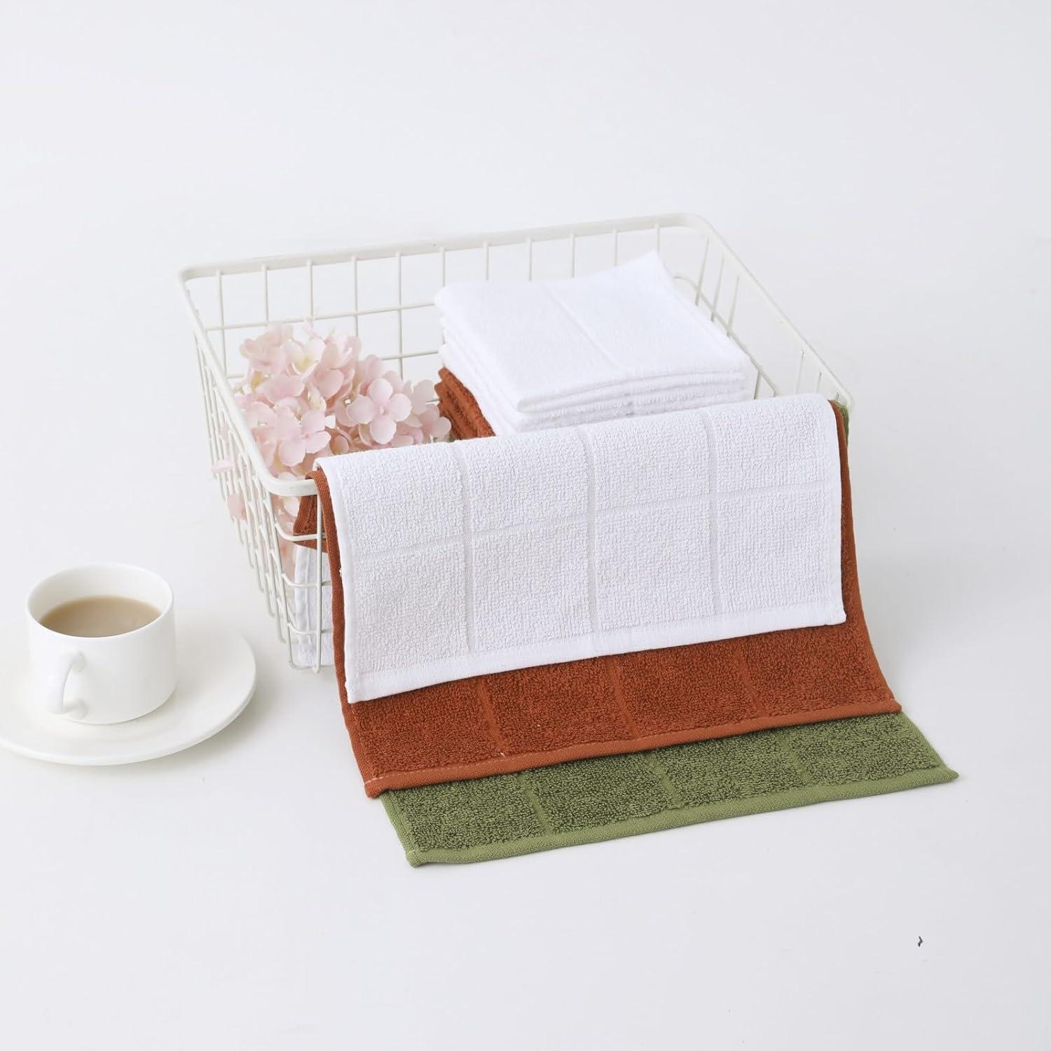 Paños de Cocina Glynniss 100% Algodón 27x27 cm 12 Pcs Blanco