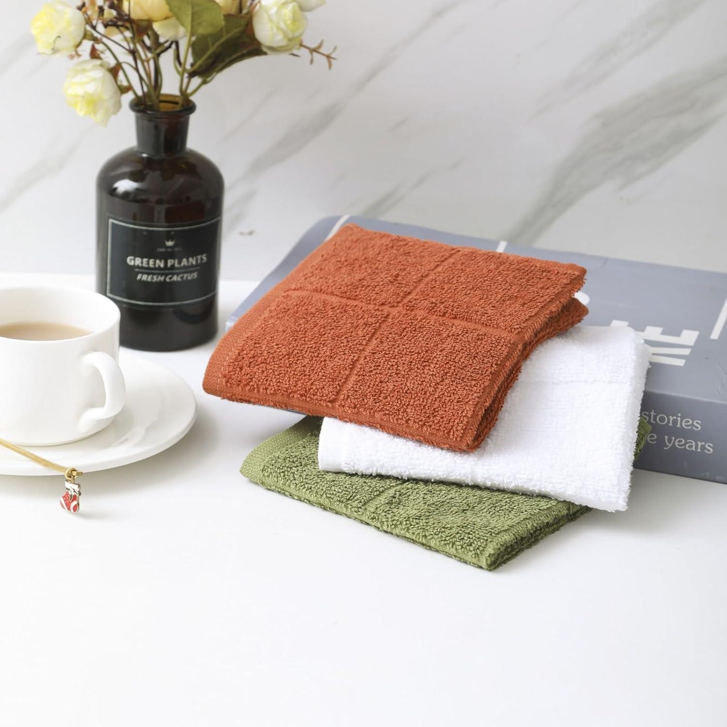 Paños de Cocina Glynniss 100% Algodón 27x27 cm 12 Pcs Blanco