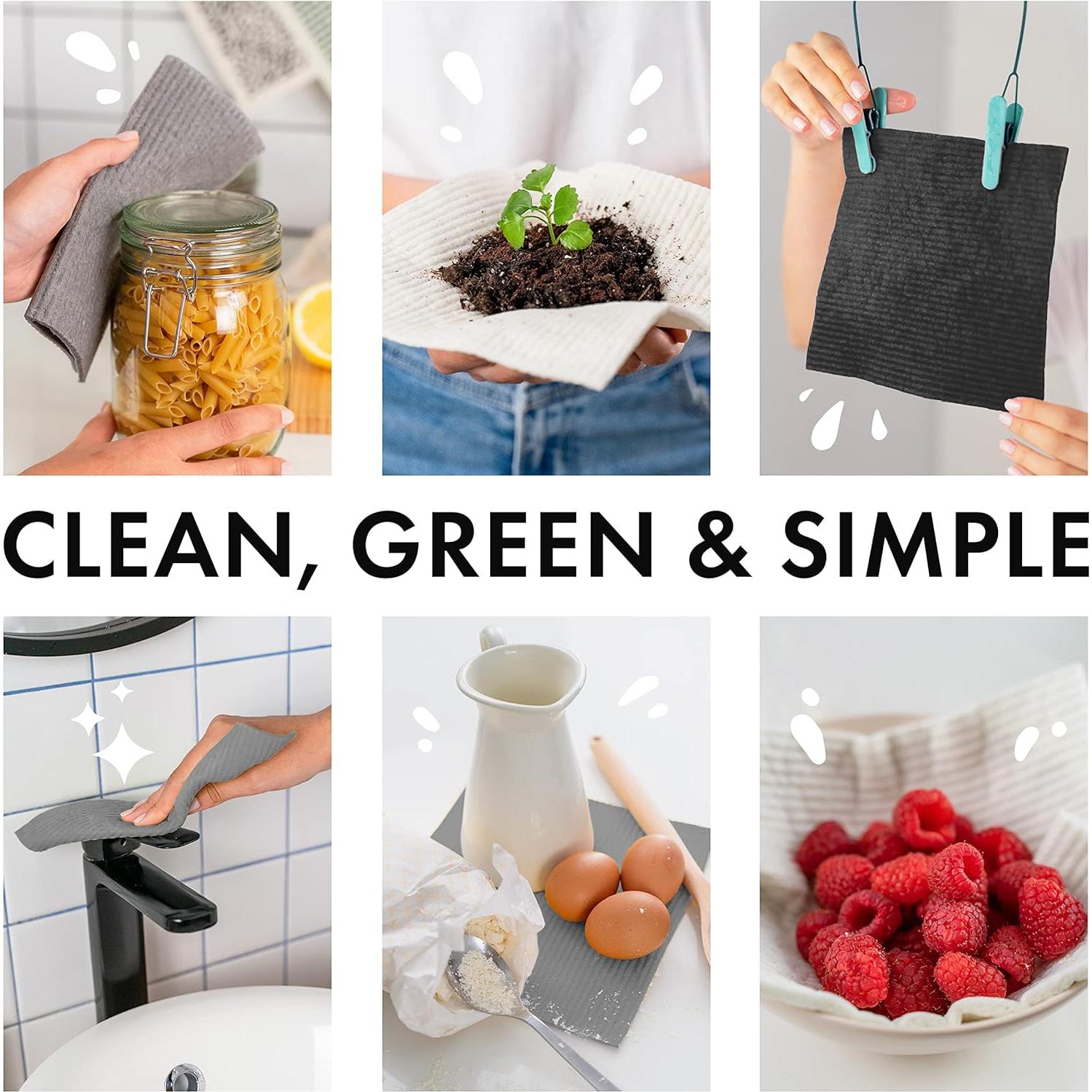 Paquete de 10 Paños de Cocina Ecológicos SUPERSCANDI Gris