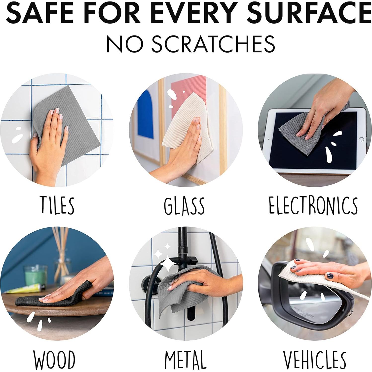 Paquete de 10 Paños de Cocina Ecológicos SUPERSCANDI Gris