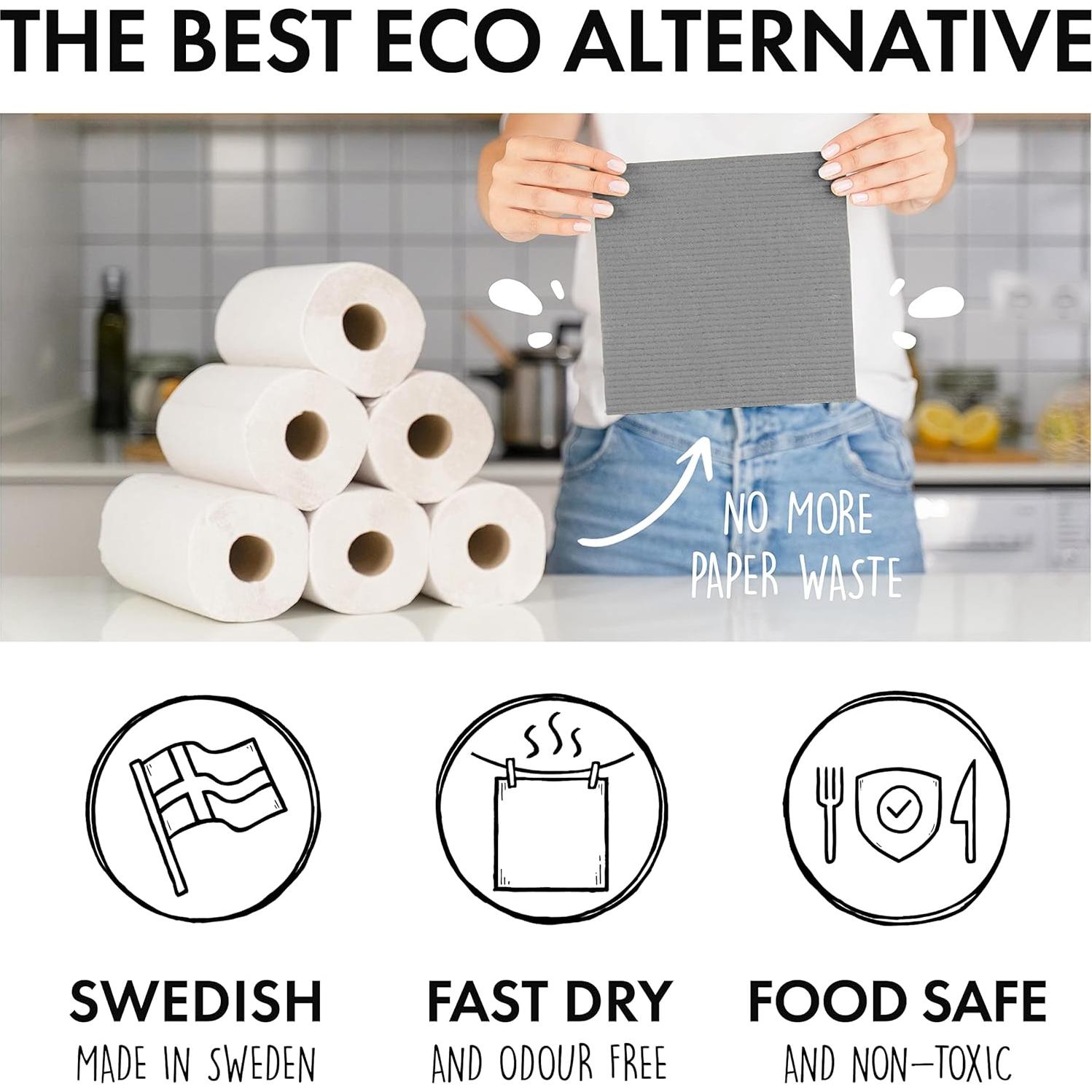 Paquete de 10 Paños de Cocina Ecológicos SUPERSCANDI Gris
