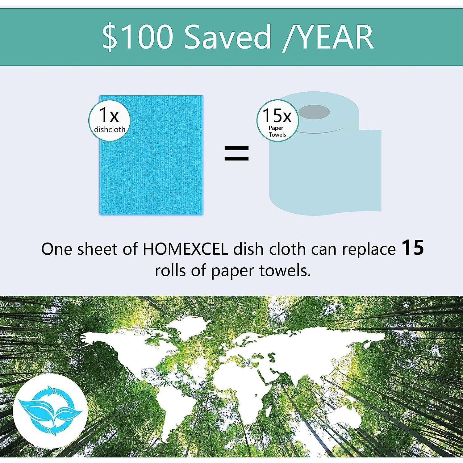 Paños de Cocina Reutilizables HOMEXCEL 10 Pack Multicolor