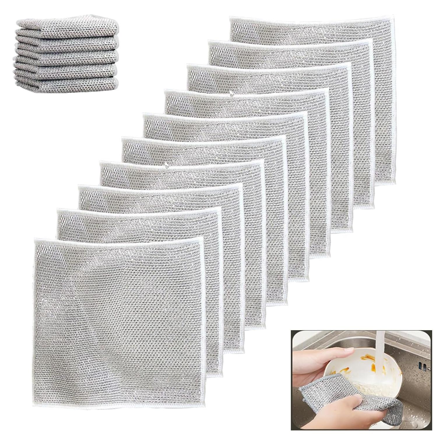 10 Trapos de Cocina WFWJ Reutilizables 20x20cm Sin Rayones