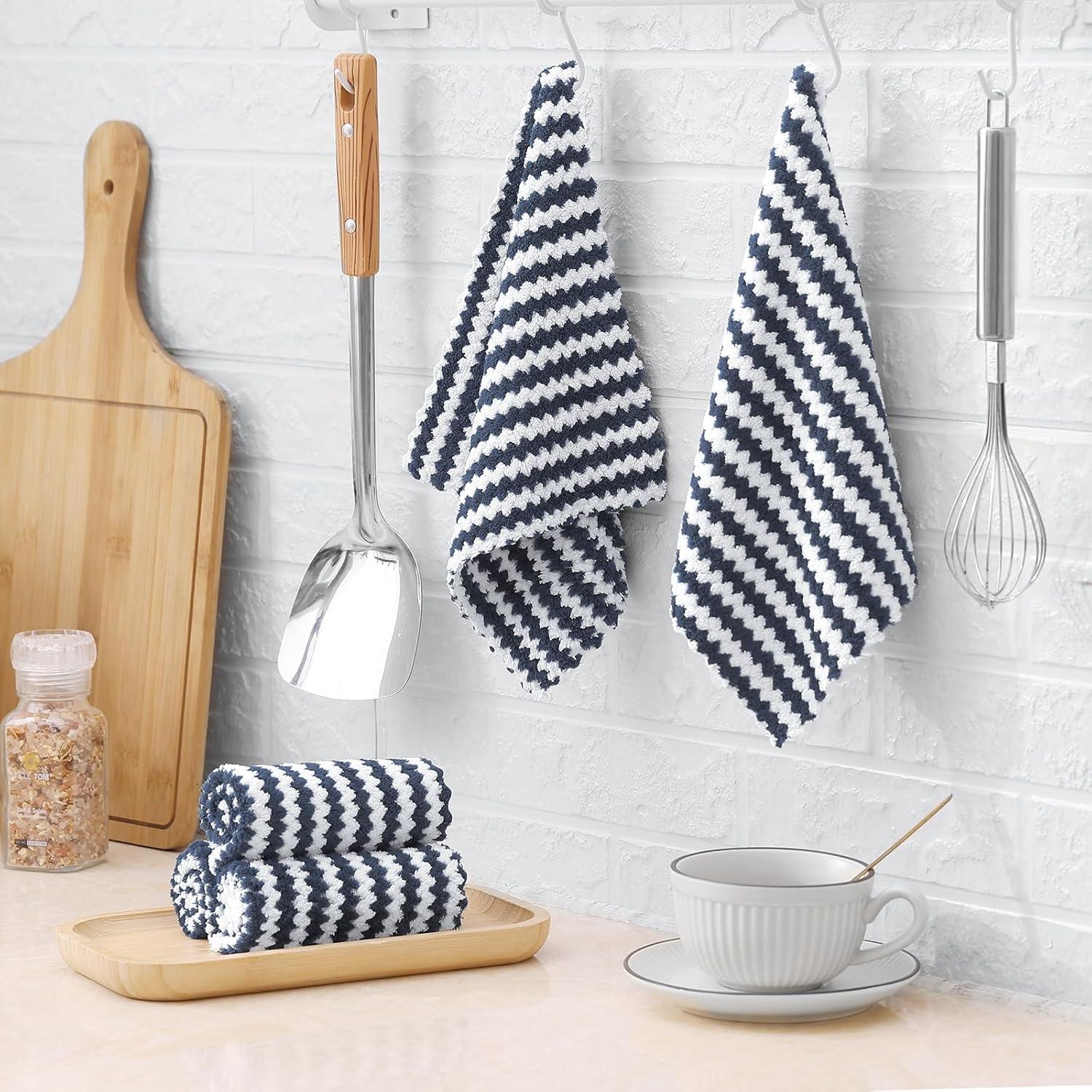 Homaxy Paquete de 12 Paños de Cocina Microfibra 25x25cm Gris