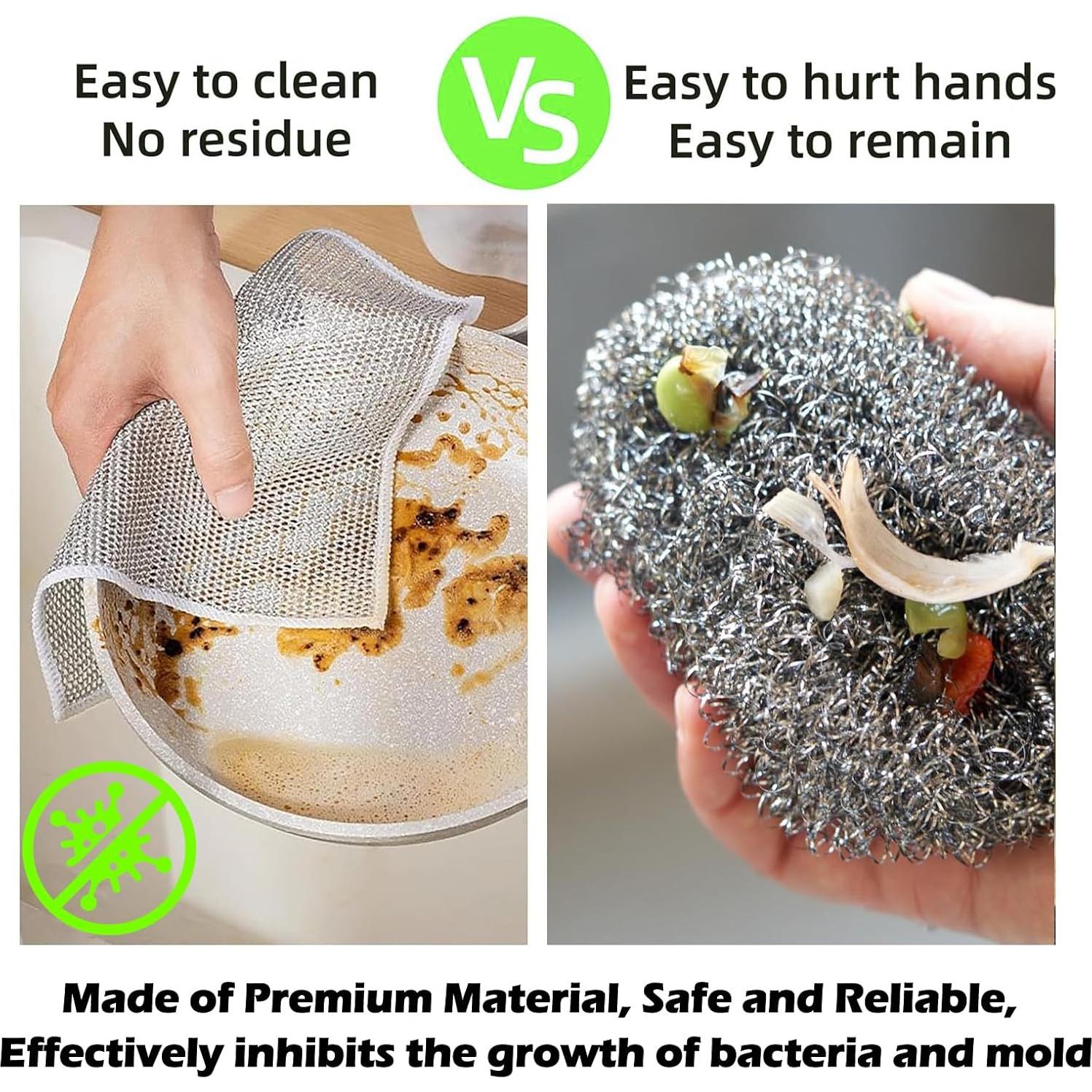 Trapos de Lavado de Platos de Alambre 12 Pcs Levateeta Microfibra