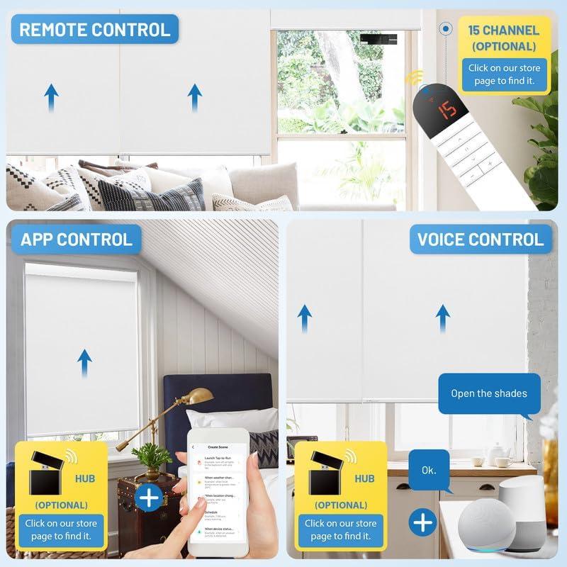 Persianas Motorizadas CITOLEN 34x72 cm Opacas Control Remoto