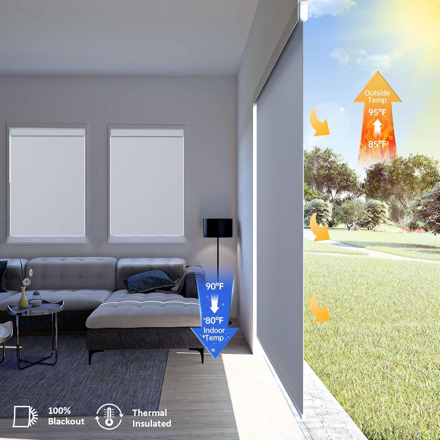 Persianas Motorizadas Ilot Queyries 86,36x182,88 cm Blancas