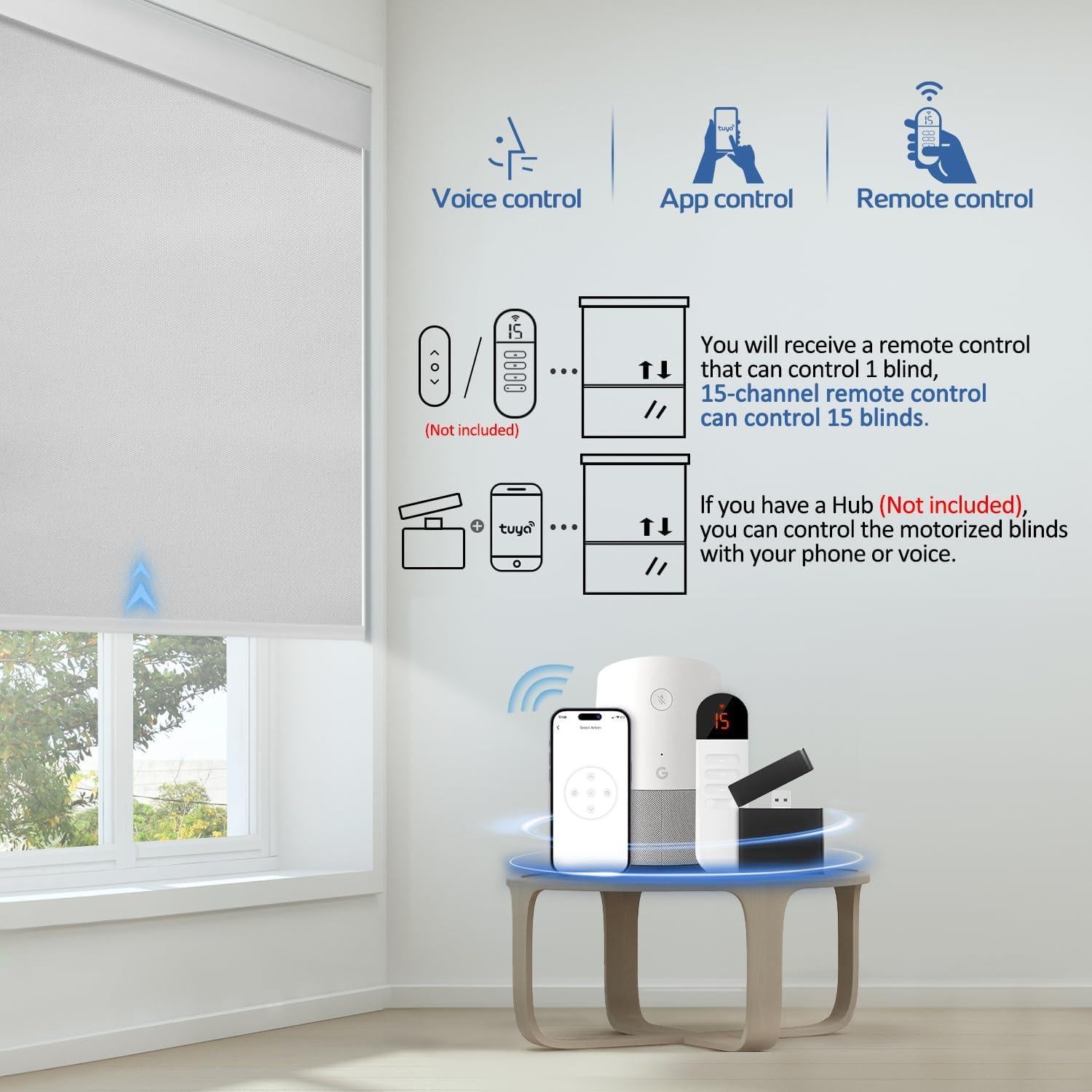 Persianas Motorizadas Ilot Queyries 86,36x182,88 cm Blancas