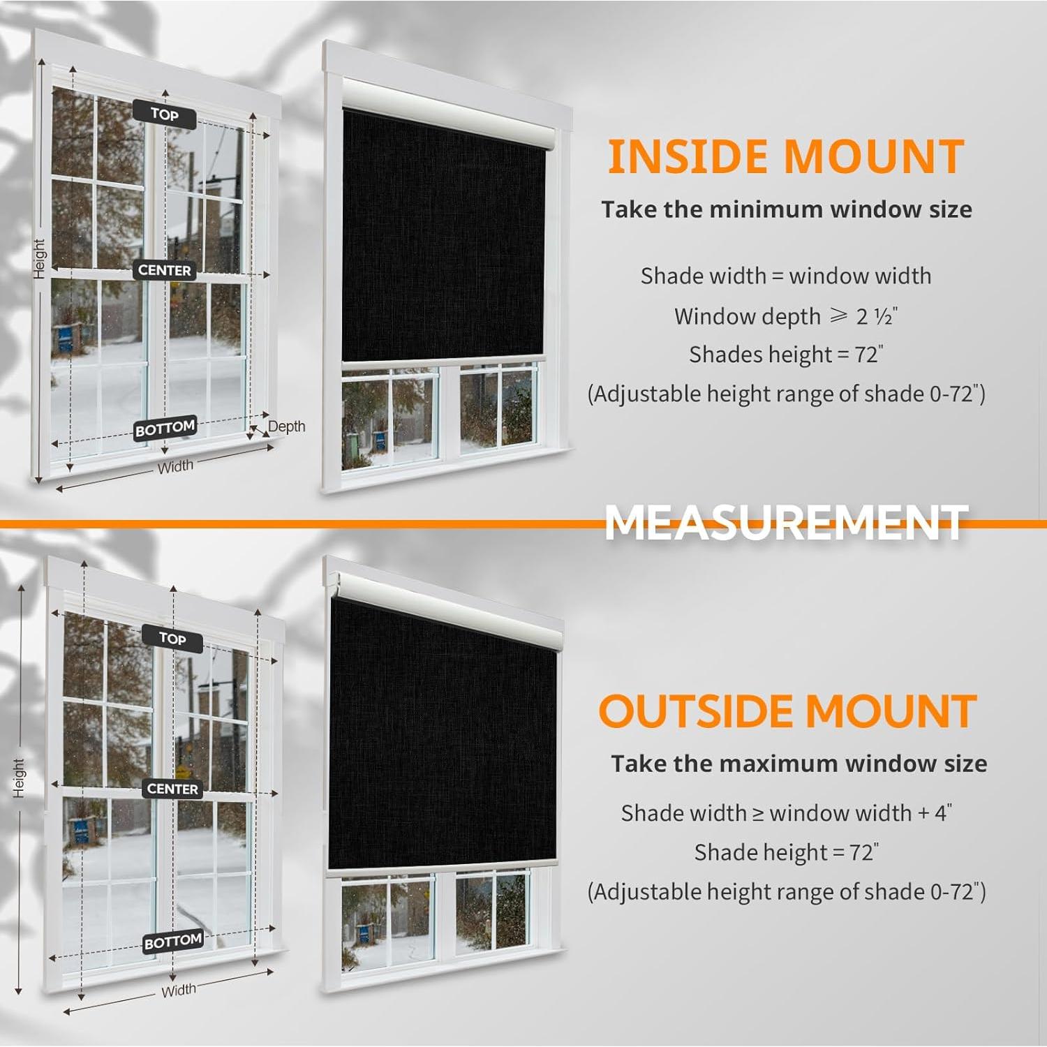 Persianas Motorizadas MUSCLEAREA 30x72 cm Oscurecimiento Total