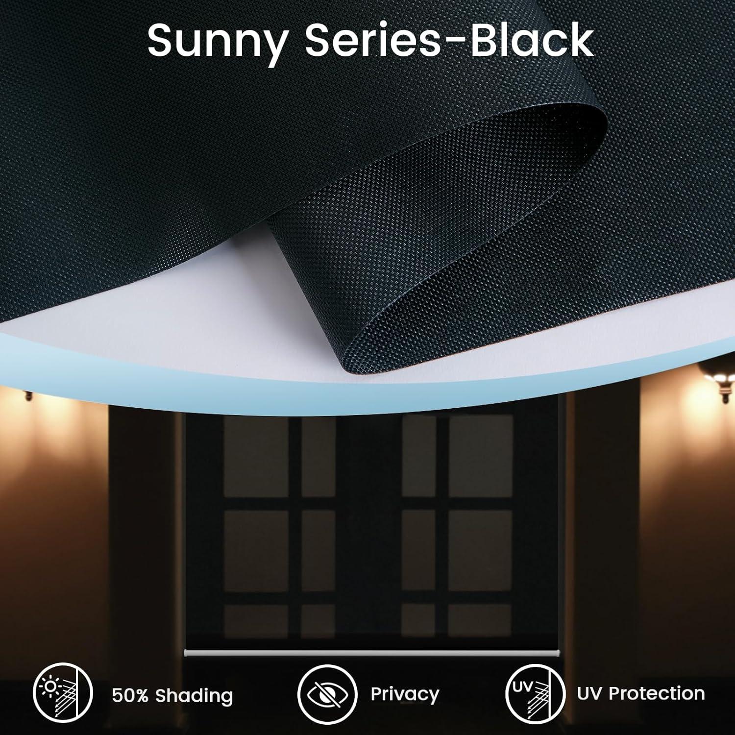 Persianas motorizadas VIDEMA 50.8x50.8cm negras 3% apertura