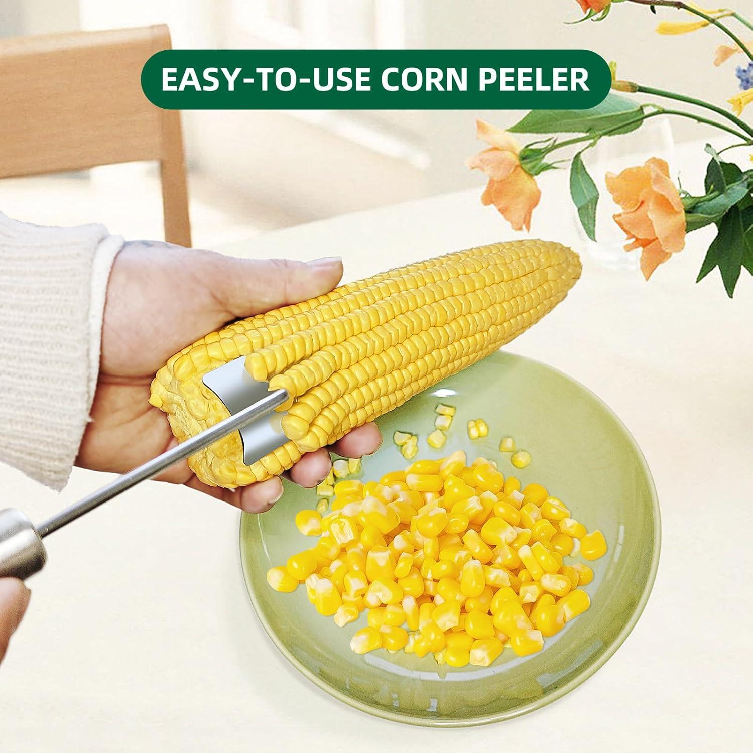 Pelador de Maíz Acero Inoxidable 67, Mango Largo, 2 Pcs