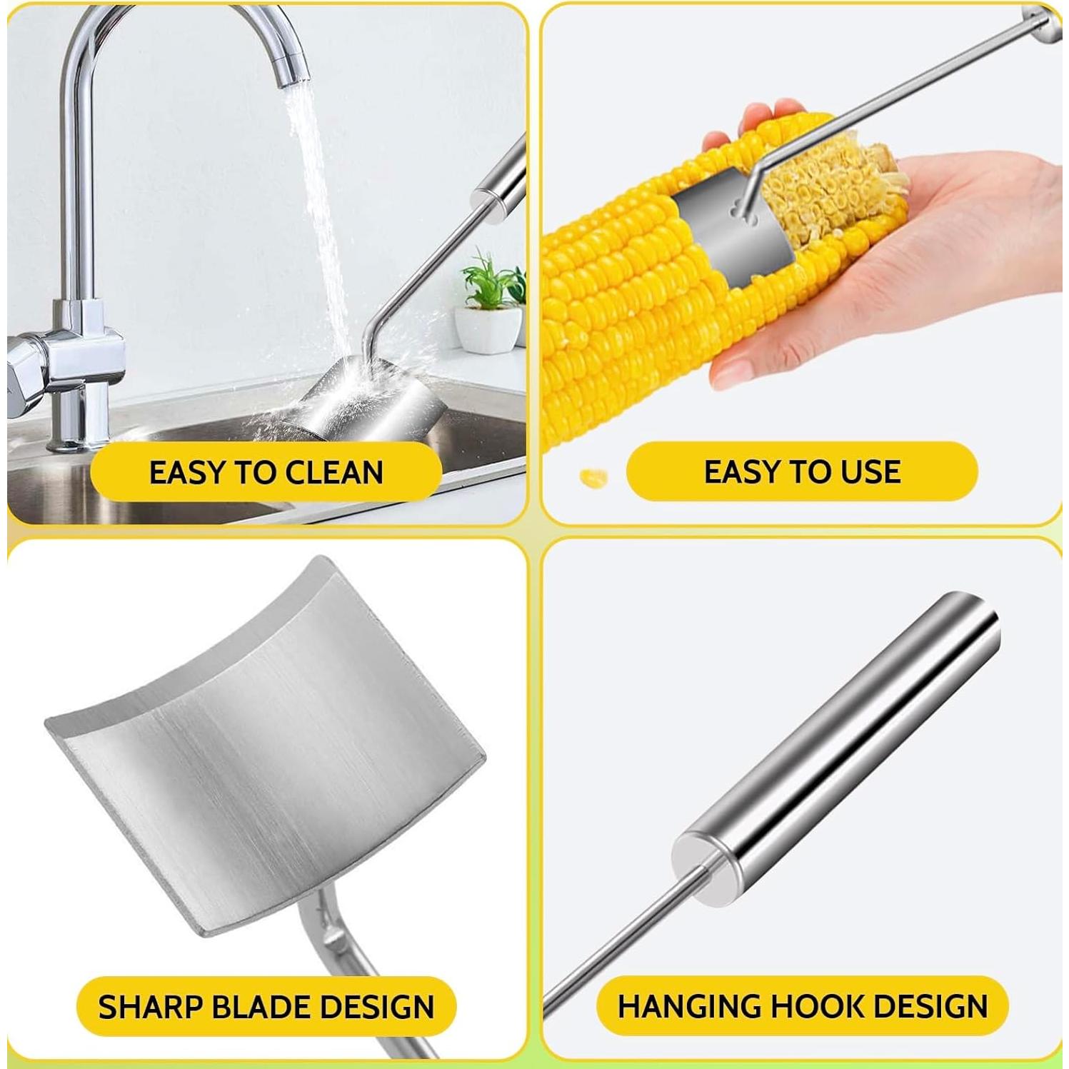 Pelador y Desgranador de Maíz Thcbme - Acero Inoxidable, 2 Pcs