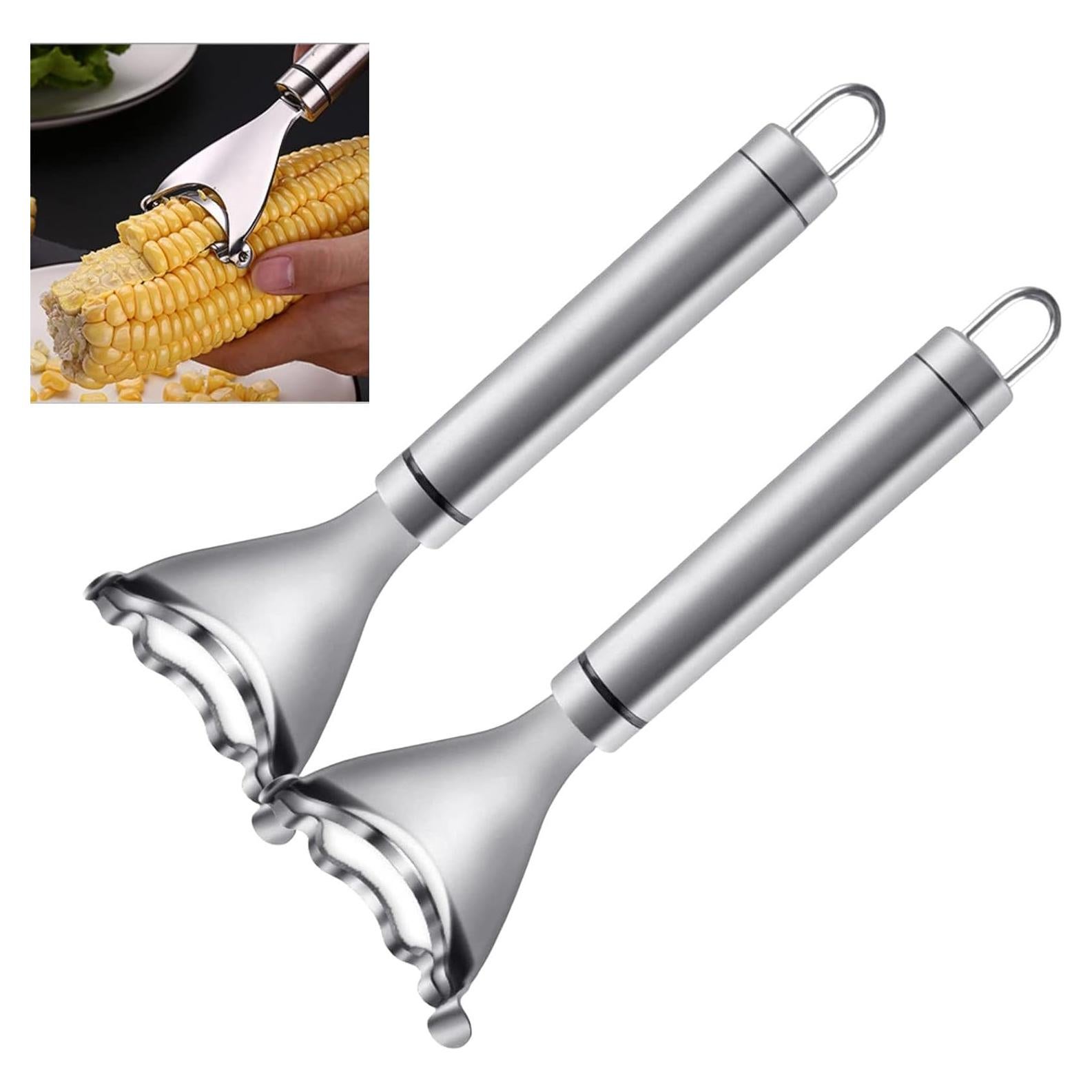 Pelador de Maíz CROOT 2PCS Acero Inoxidable Ergonómico