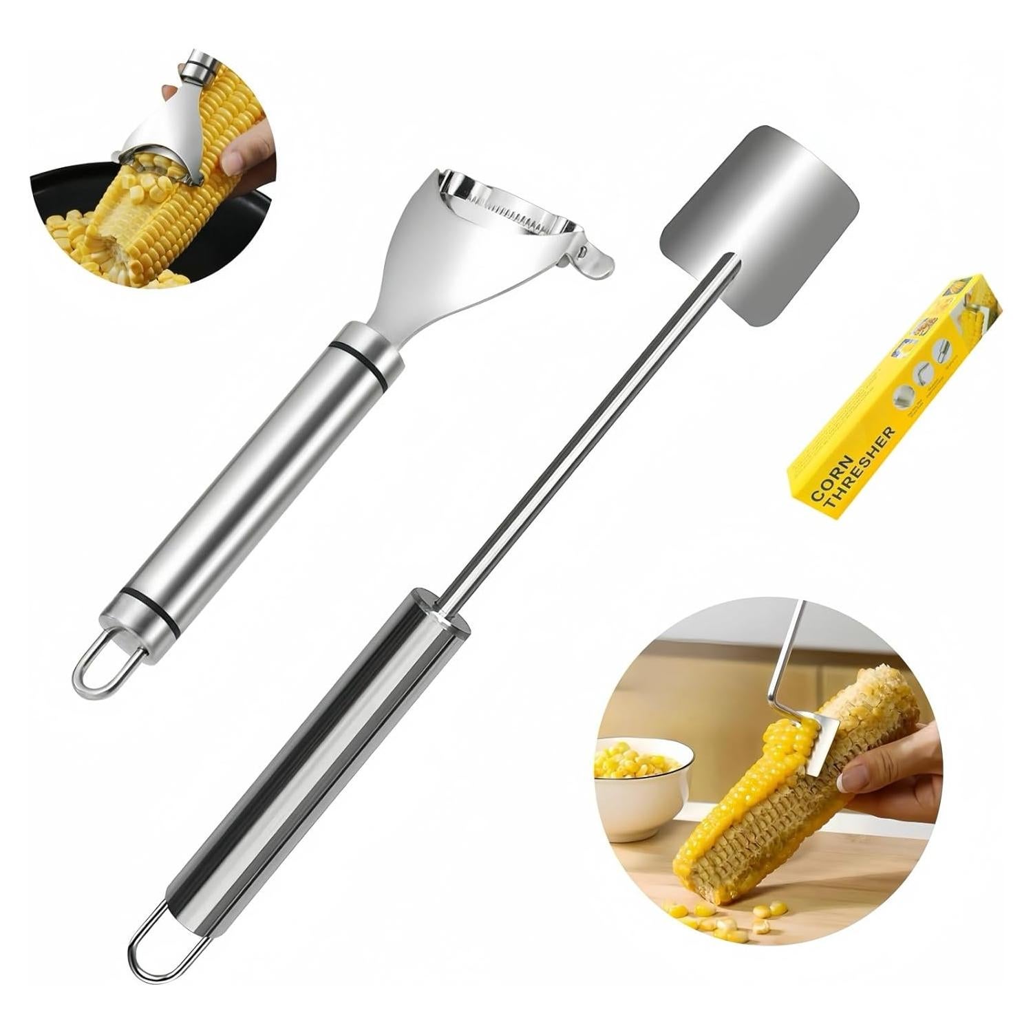 Juego de Peladores de Maíz Acero Inoxidable BCMON 2 Piezas