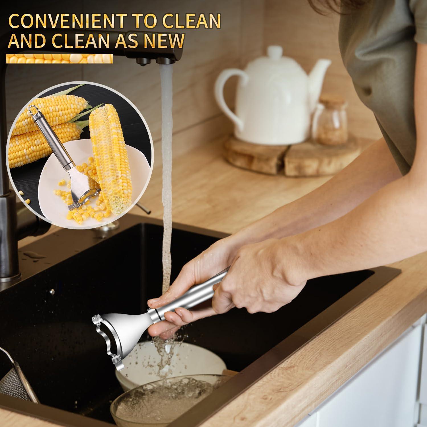 Pelador de Maíz Perla Dorada Acero Inoxidable Ergonómico