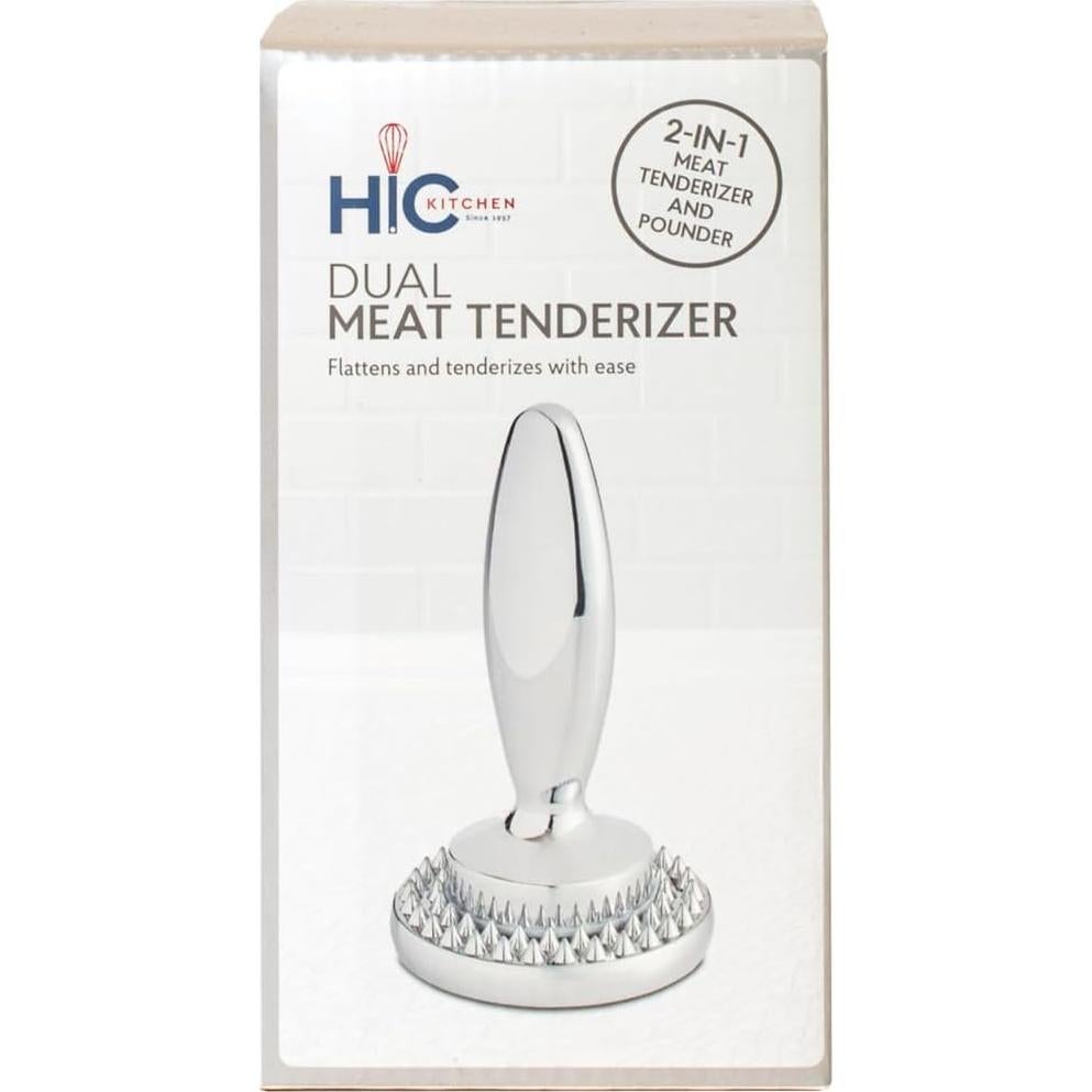 Aplanador de Carne Doble HIC Kitchen 835g Acero Inoxidable