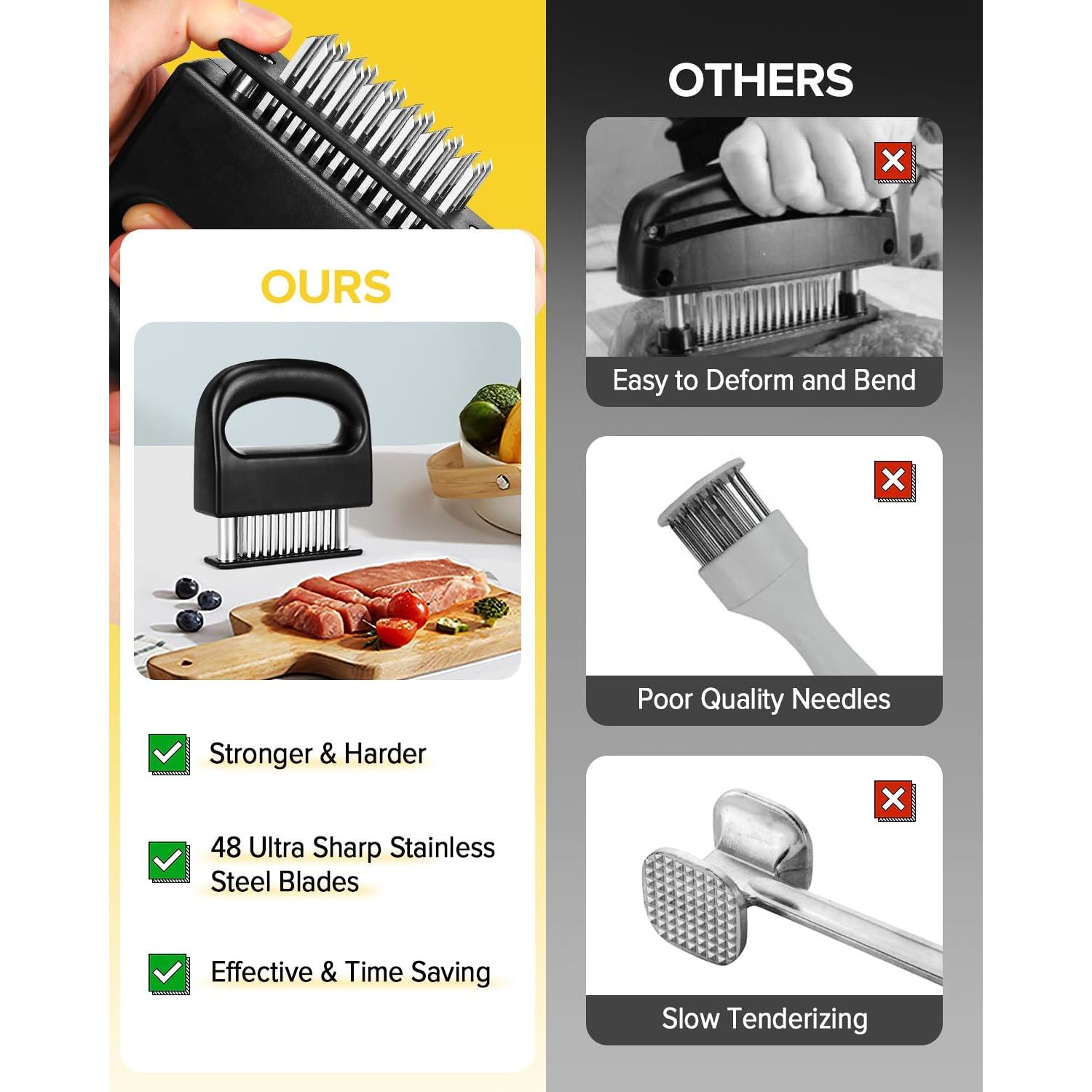 Grapadora para Ablandar Carne PETHOMKIT 48 Cuchillas Inoxidable