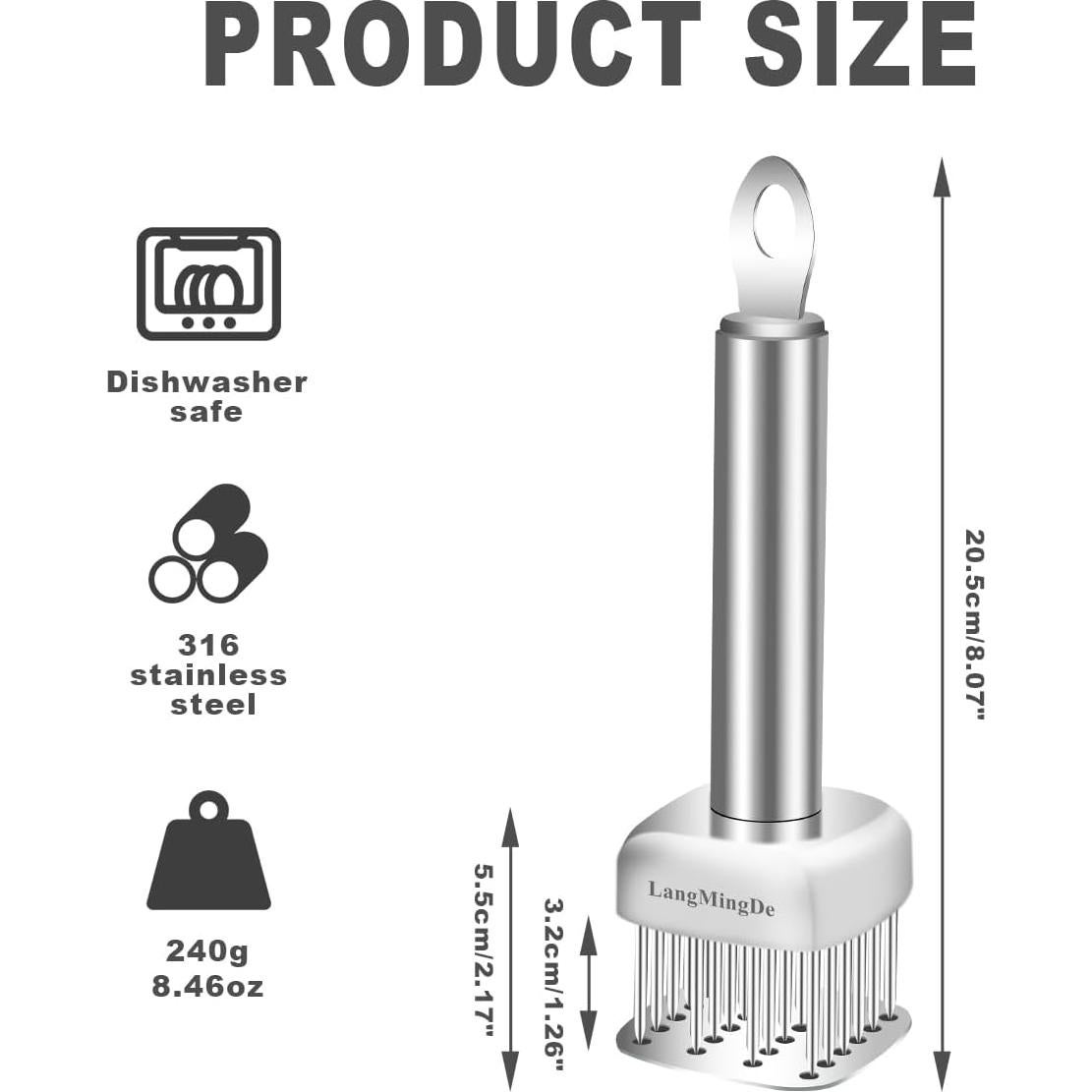 Ablandador de Carne Acero Inoxidable 316 24 Agujas LANGMINGDE