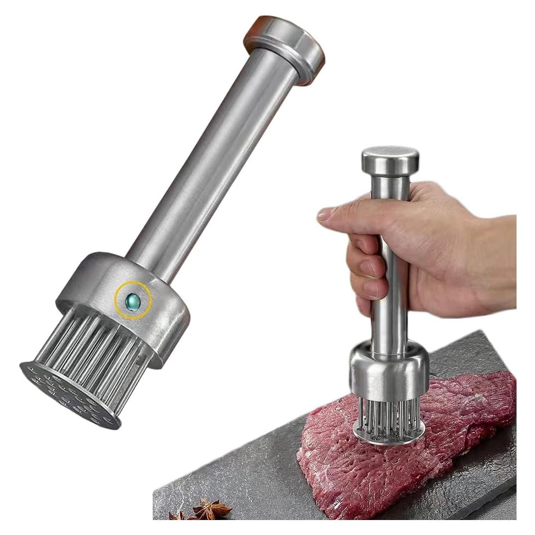 Ablandador de Carne Acero Inoxidable HN SHINING con Cepillo