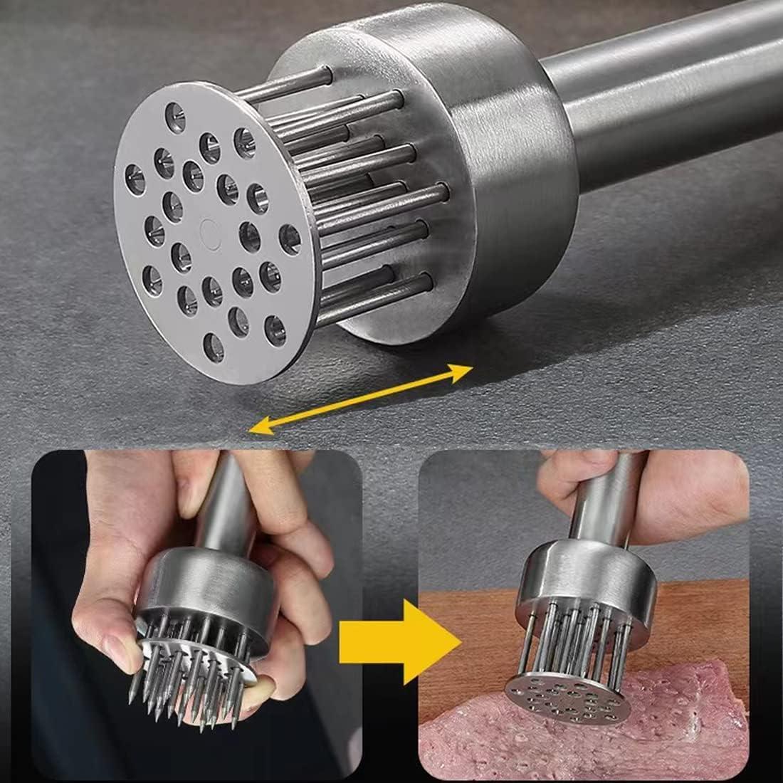 Ablandador de Carne Acero Inoxidable HN SHINING con Cepillo