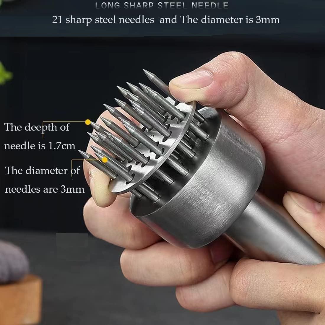 Ablandador de Carne Acero Inoxidable HN SHINING con Cepillo