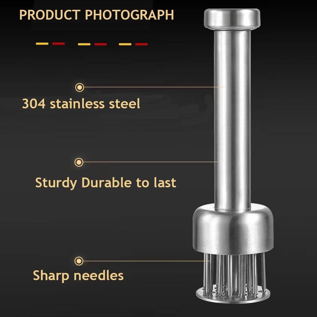 Ablandador de Carne Acero Inoxidable HN SHINING con Cepillo