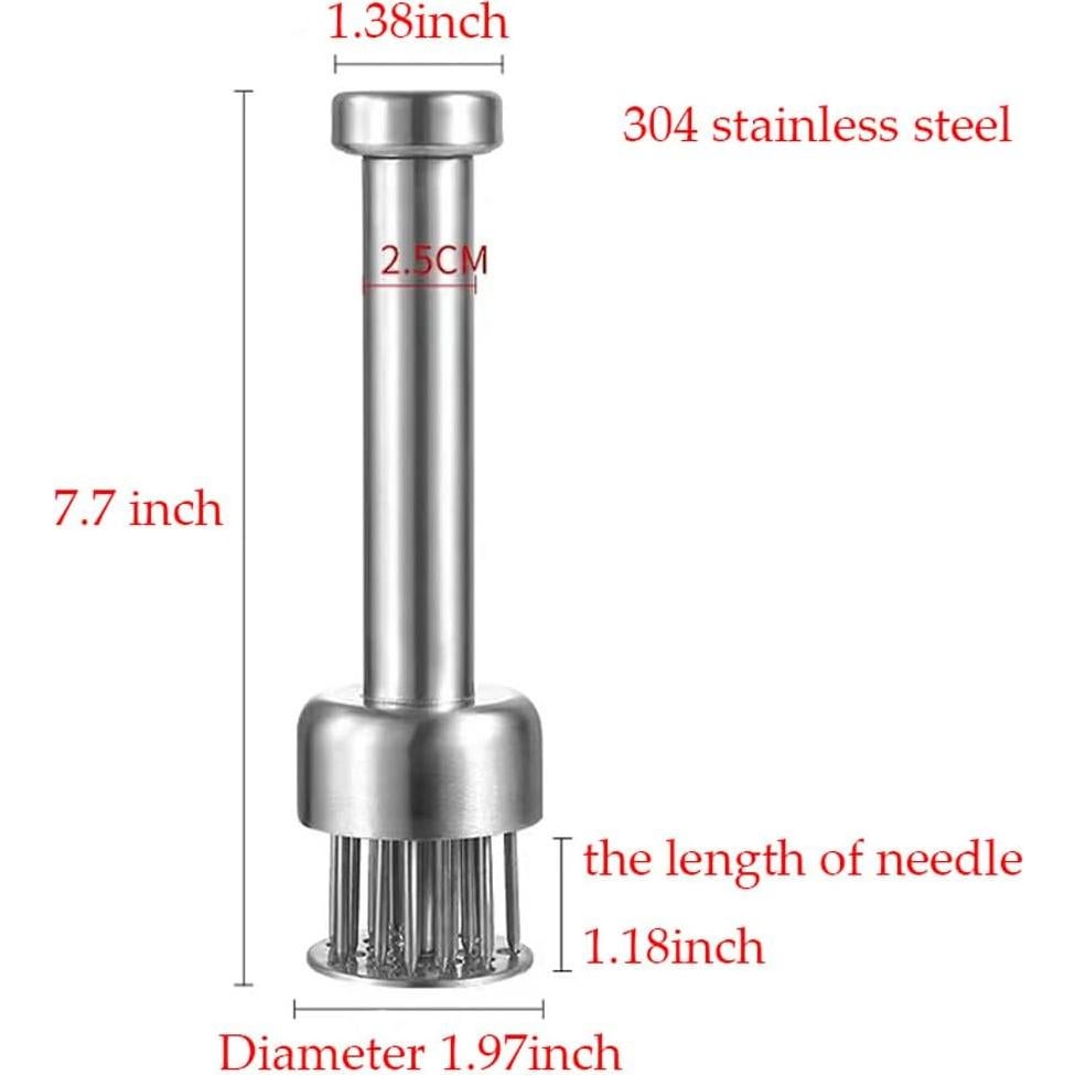 Ablandador de Carne Acero Inoxidable HN SHINING con Cepillo