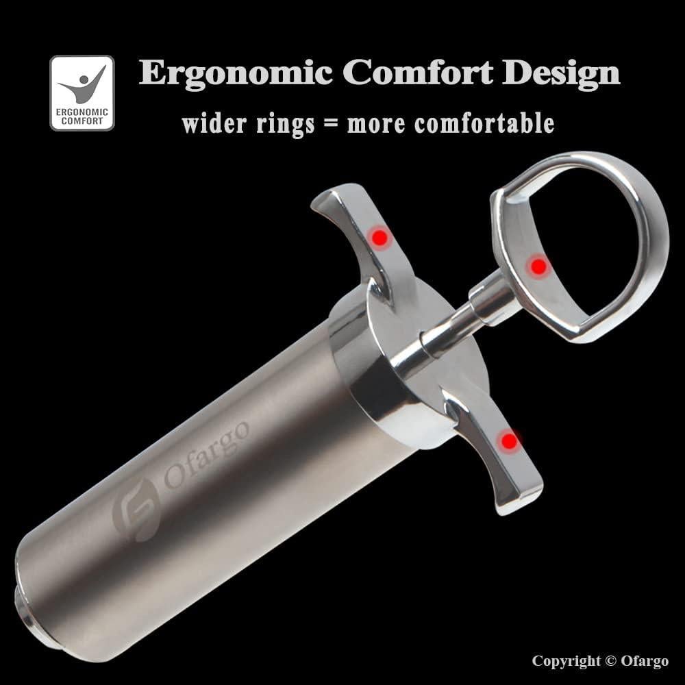 Kit Inyector de Carne Ofargo Acero Inoxidable 2 oz con 4 Agujas