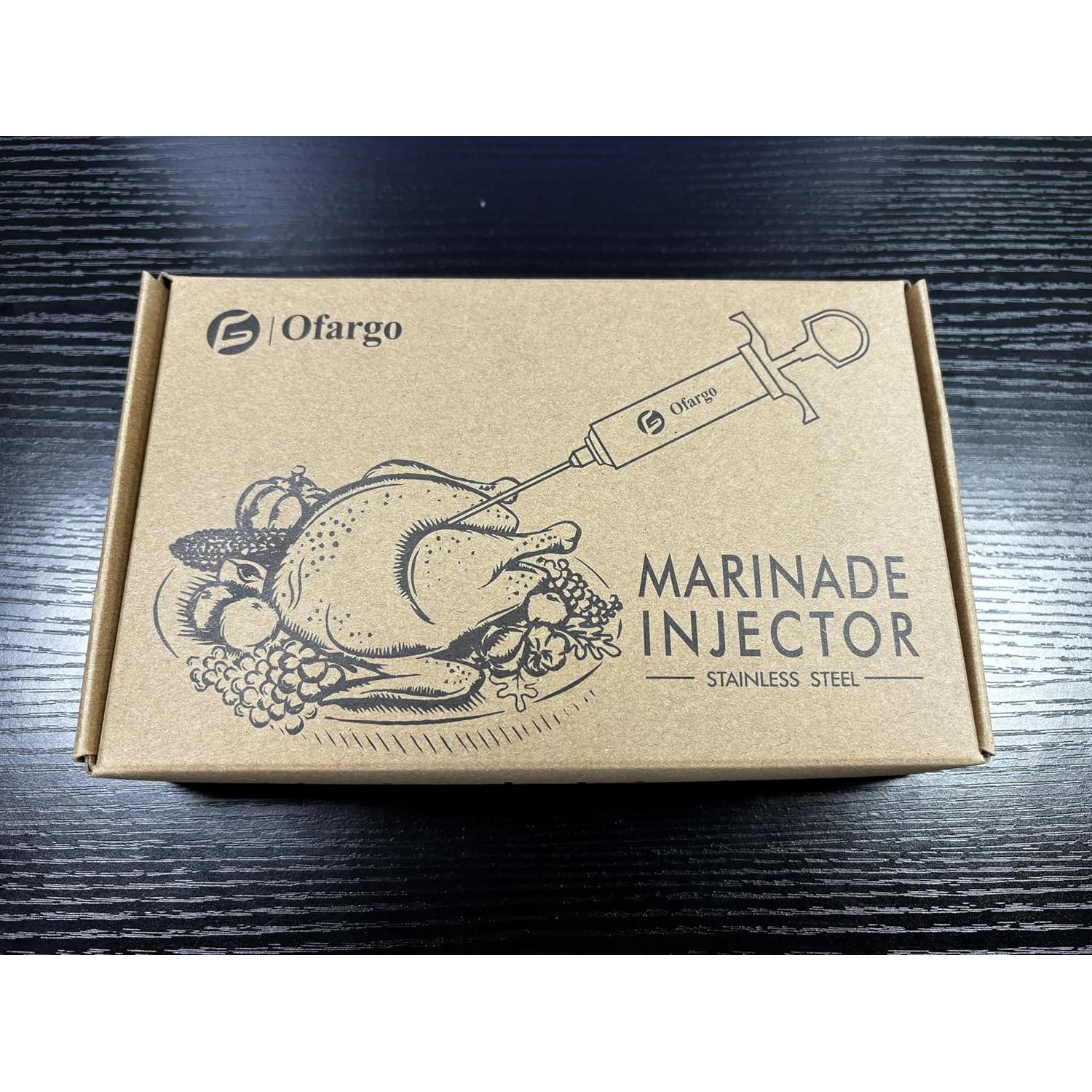Kit Inyector de Carne Ofargo Acero Inoxidable 2 oz con 4 Agujas