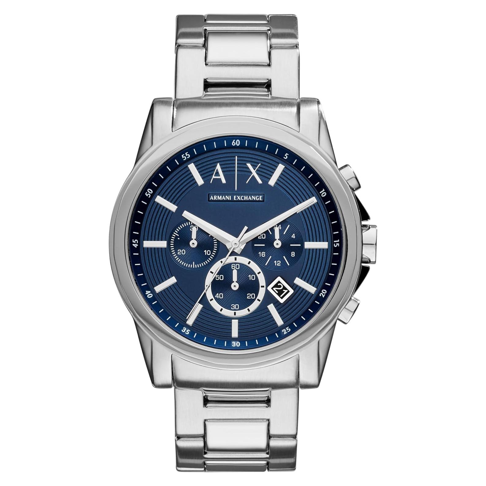 Reloj Cronógrafo AX Armani Exchange Hombre Acero 45mm Azul