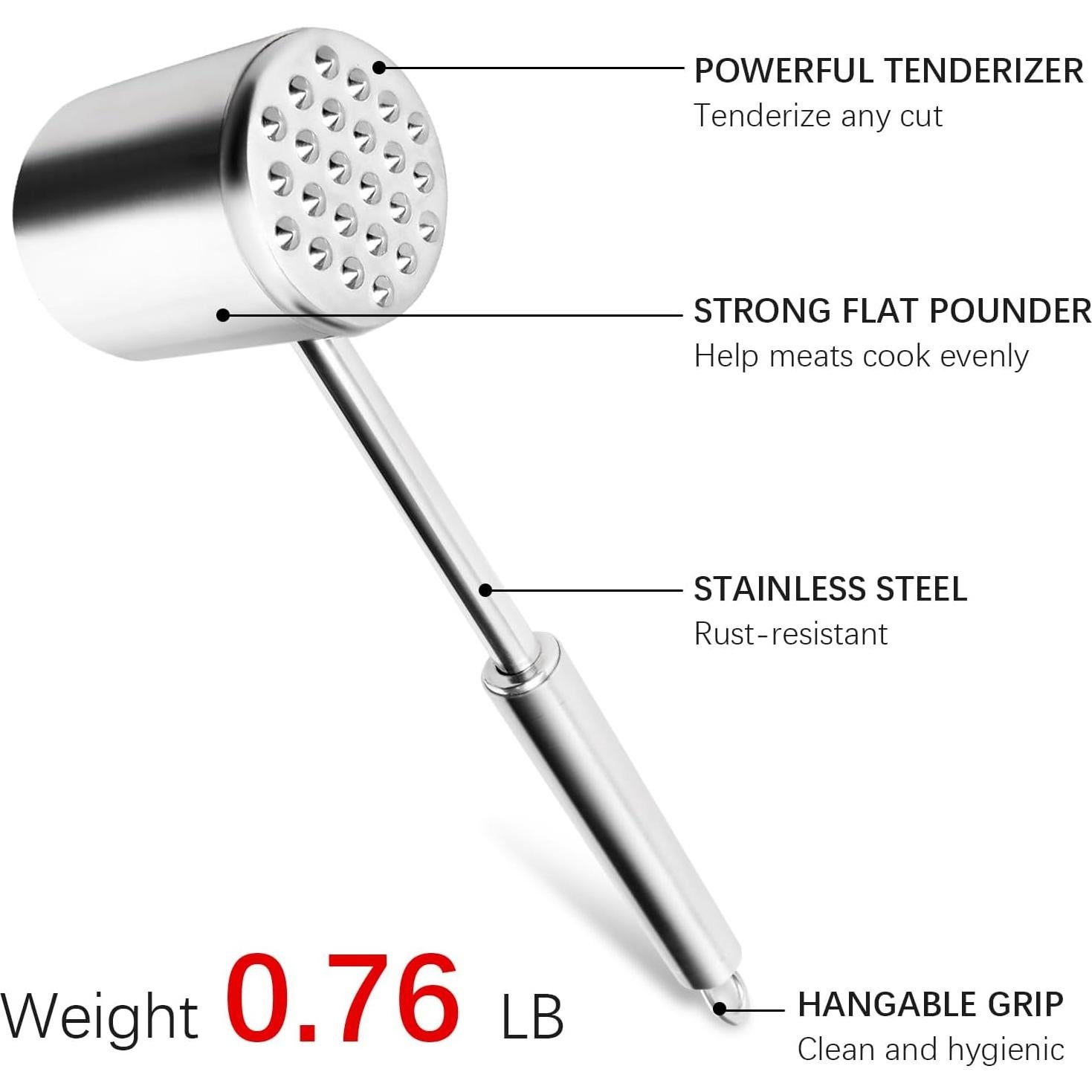 Martillo Aplasta Carne GLADICER Acero Inoxidable 27,4 cm