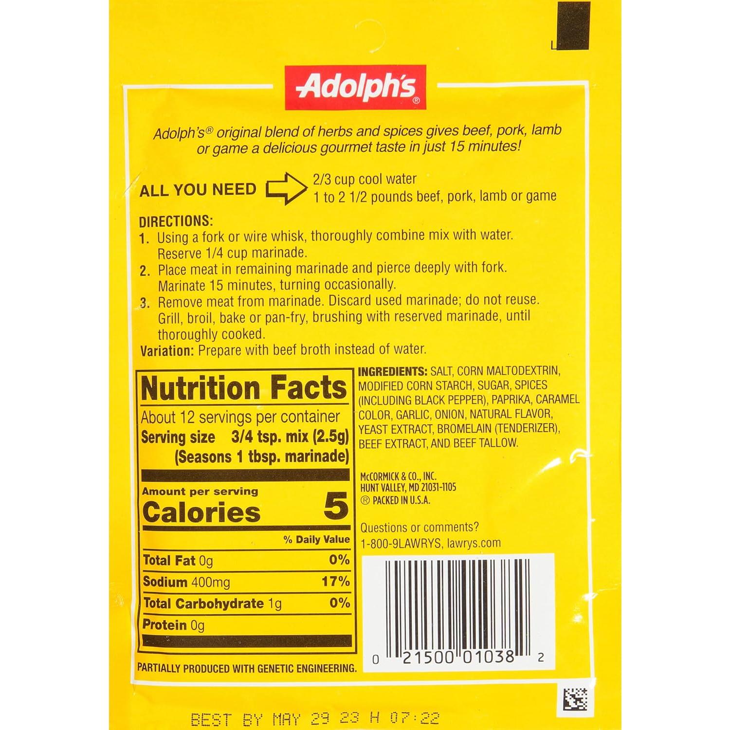 Marinada Adolph Original para Carne 226 g - Paquete de 8