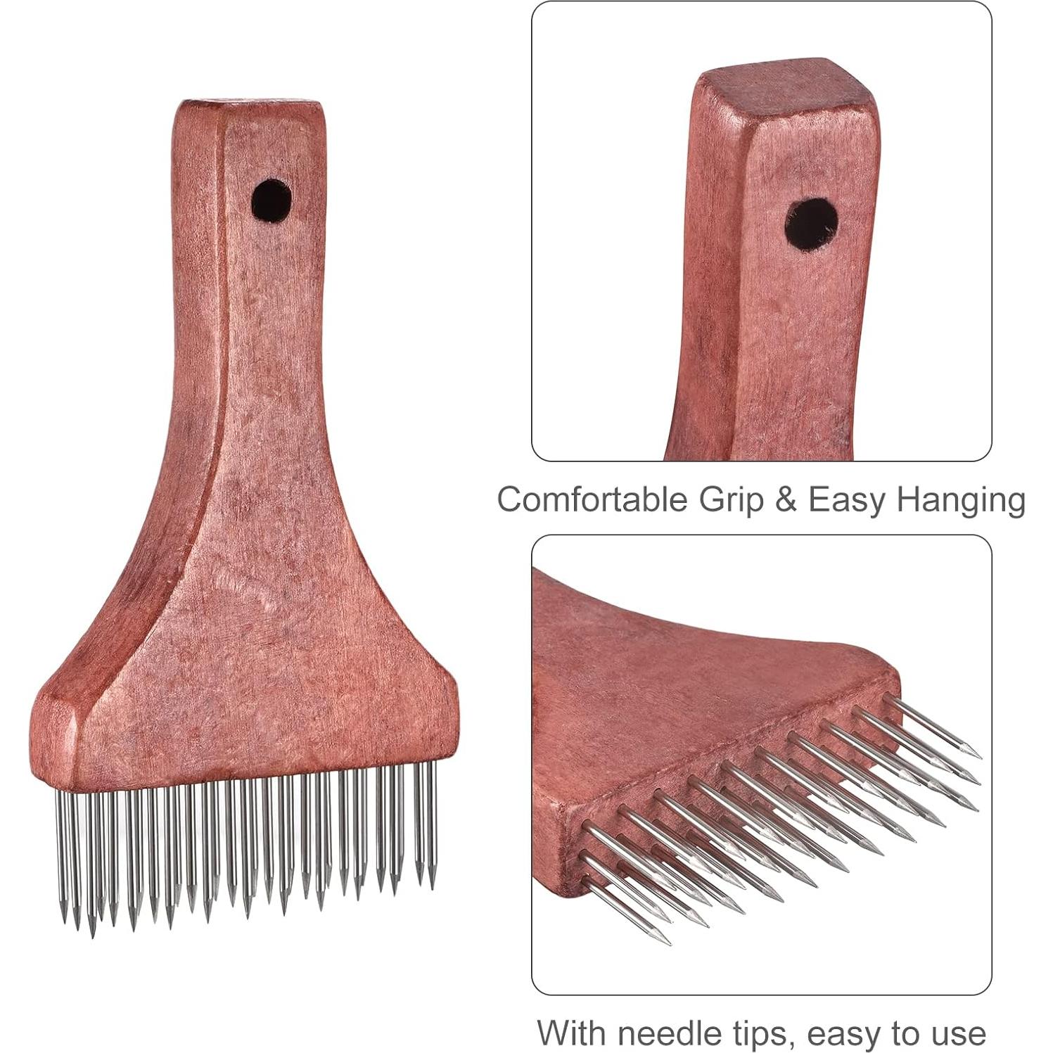 Aplanador de Carne uxcell Acero Inoxidable 17.5 cm Rojo