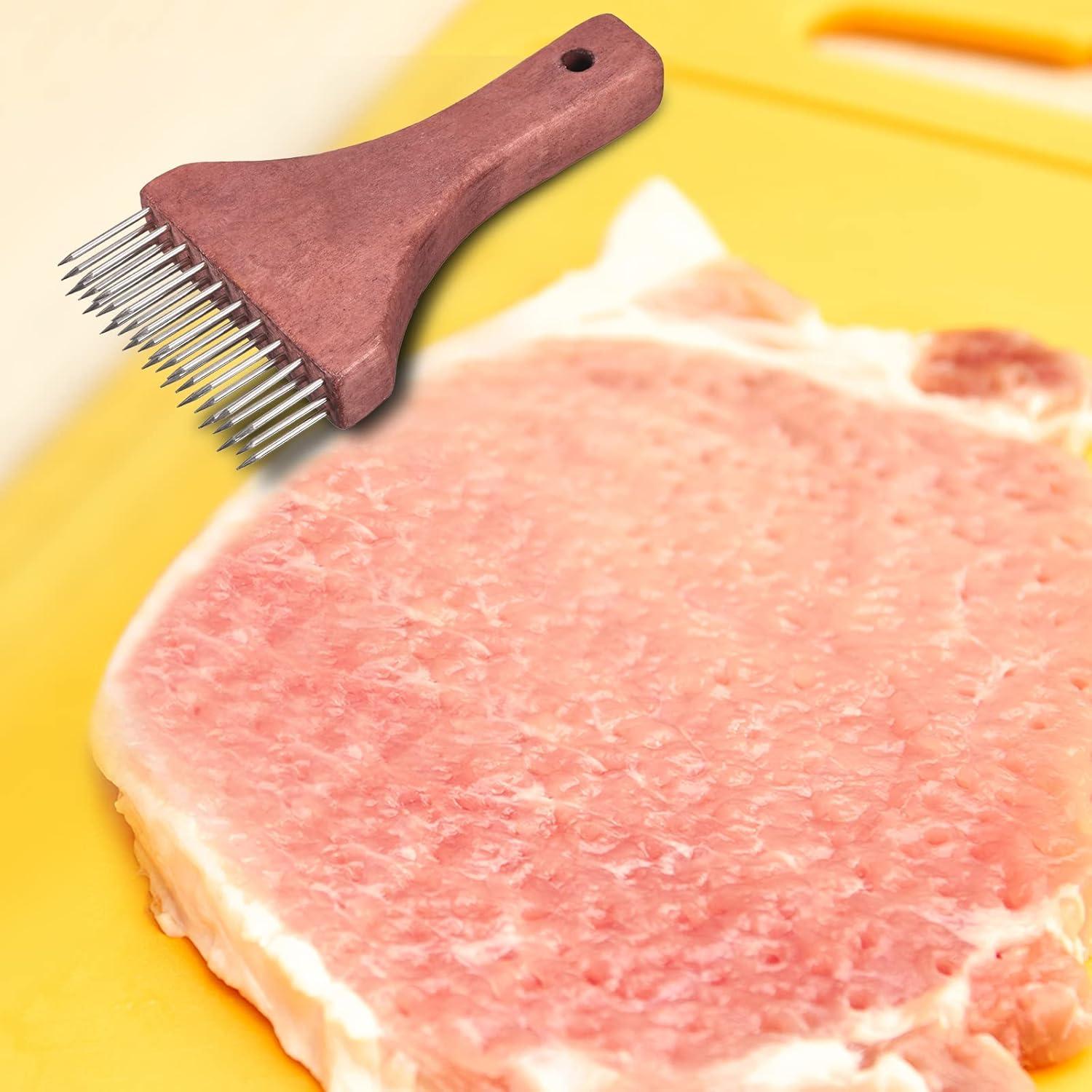 Aplanador de Carne uxcell Acero Inoxidable 17.5 cm Rojo