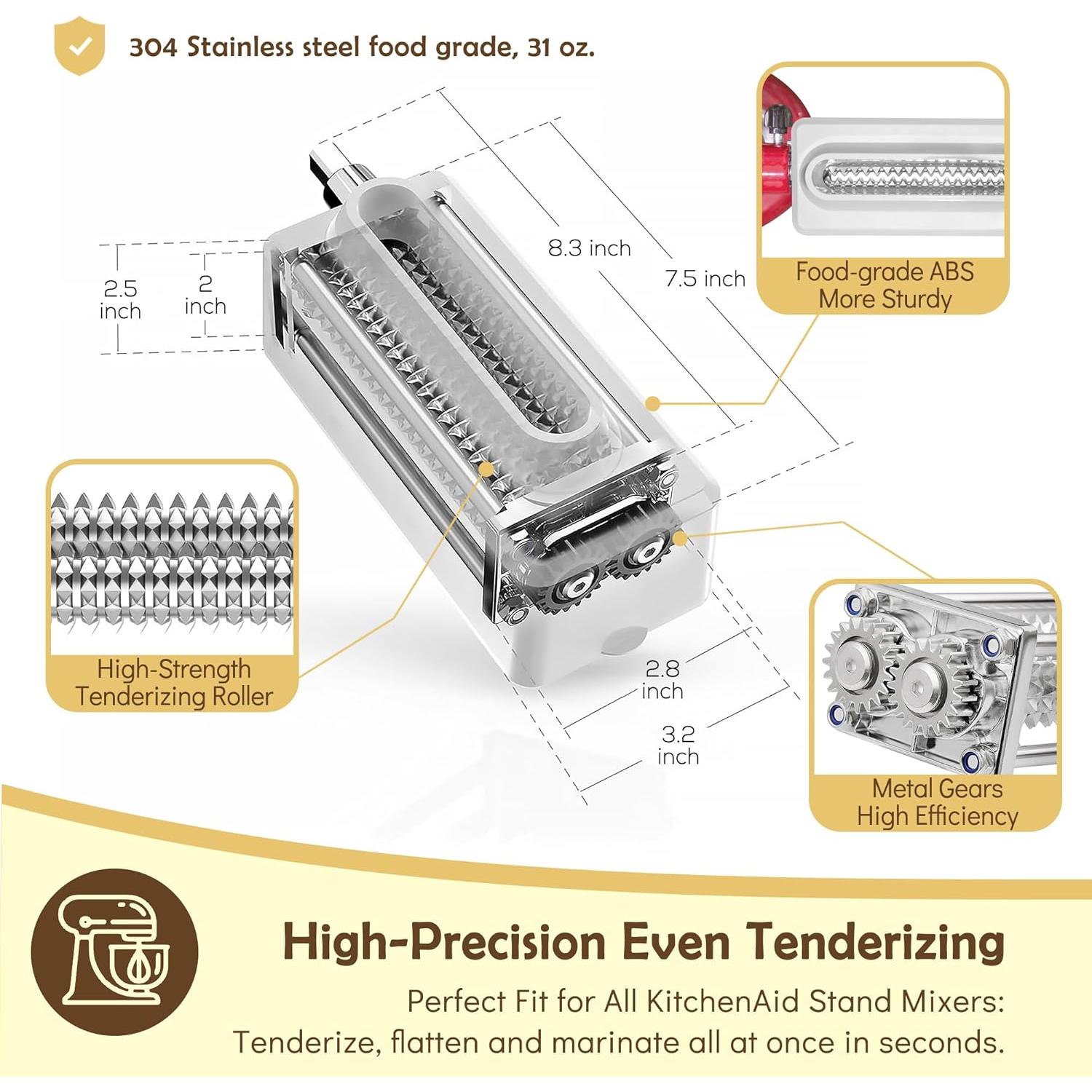 Ablandador de Carne RYANER para Mezclador KitchenAid - 48 Agujas