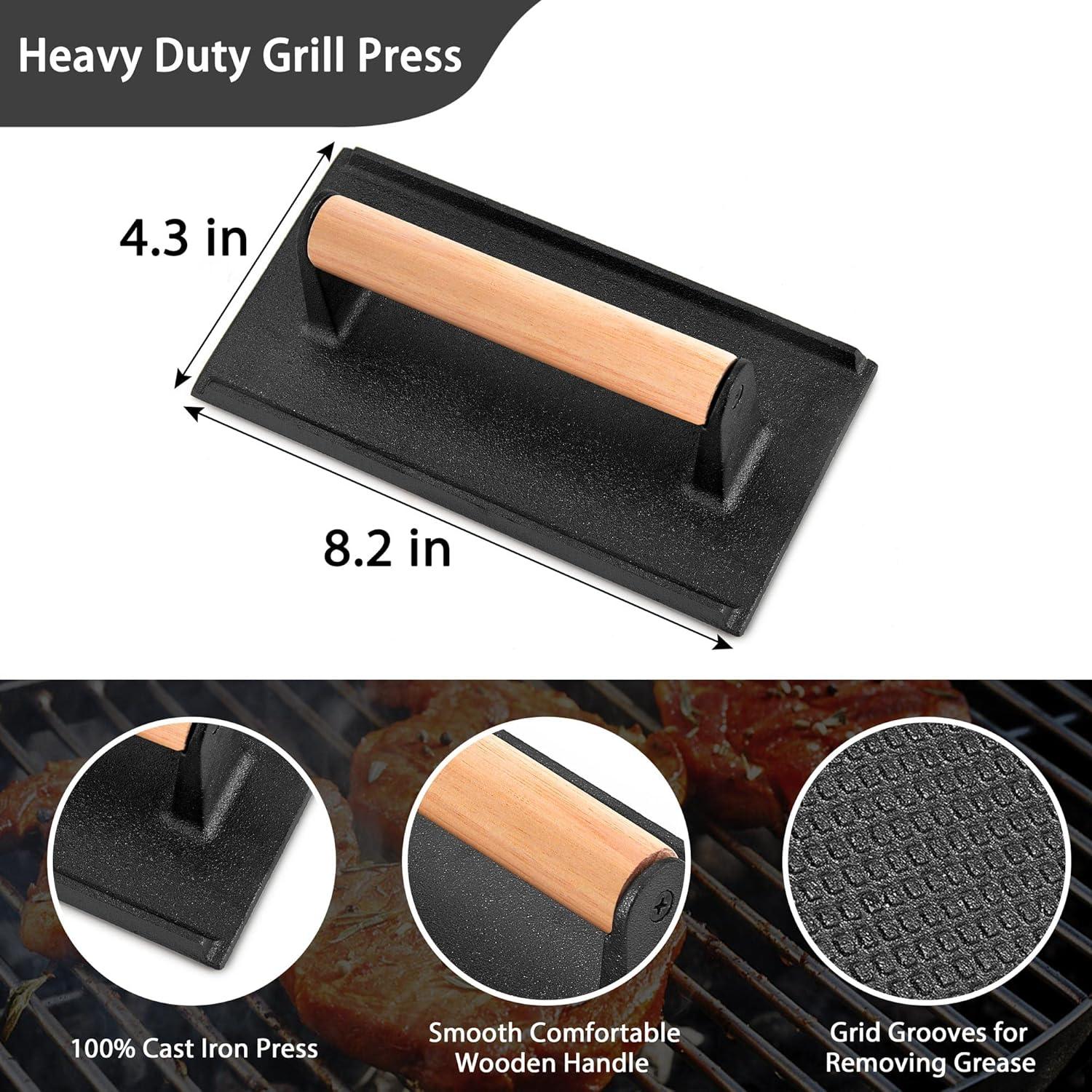 Conjunto Prensa de Hamburguesas Hierro Fundido Leonyo 2.43kg