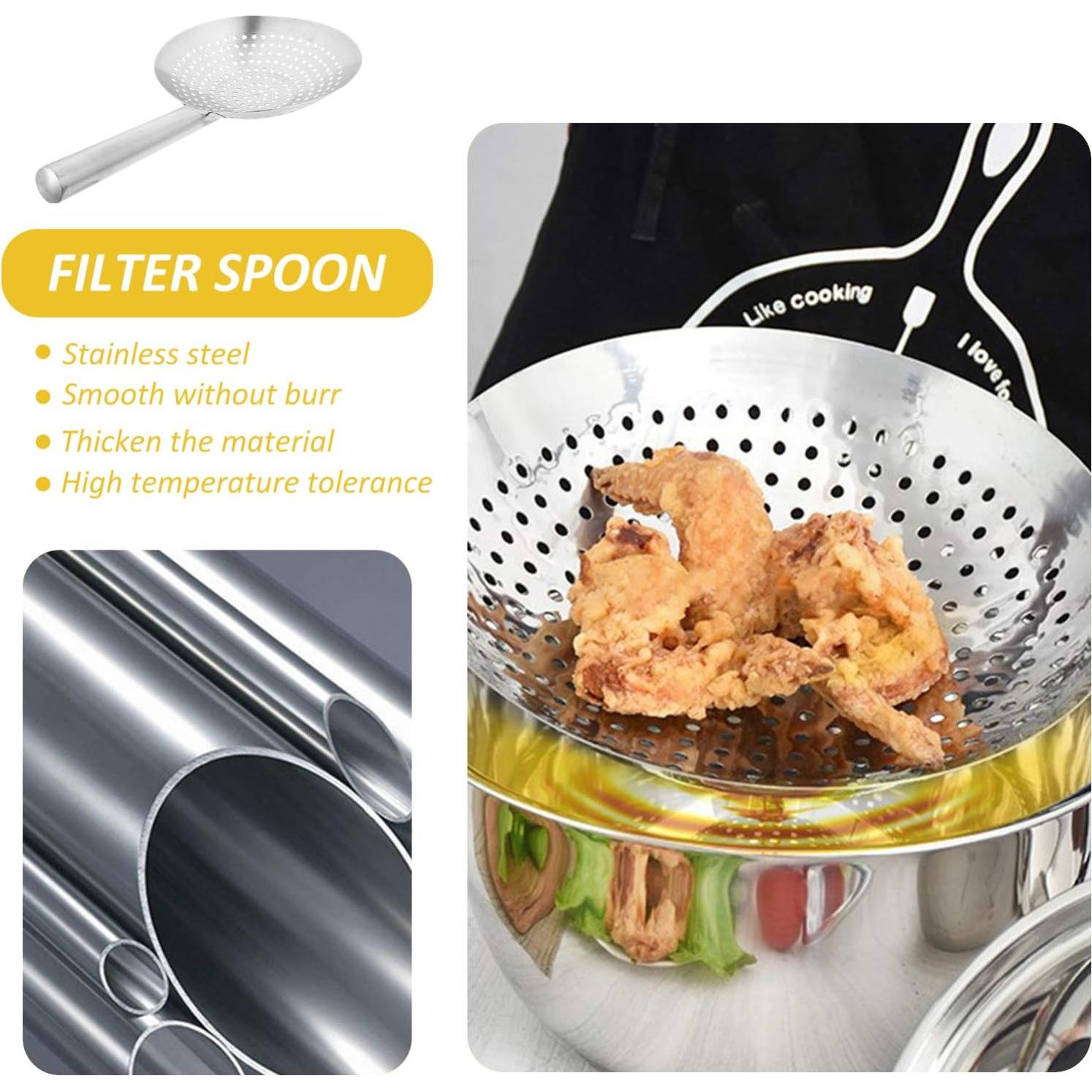 Cucharón Colador de Acero Inoxidable YARDWE 26cm para Cocina