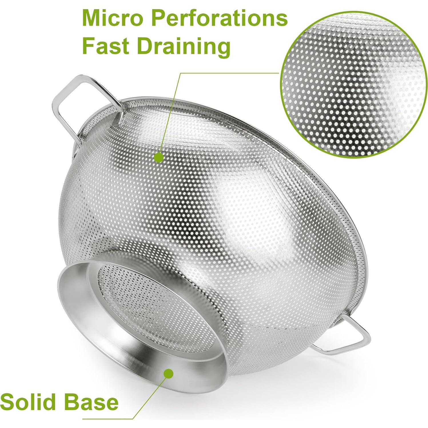 Colador de Acero Inoxidable Gulex 3QT Apto Lavavajillas