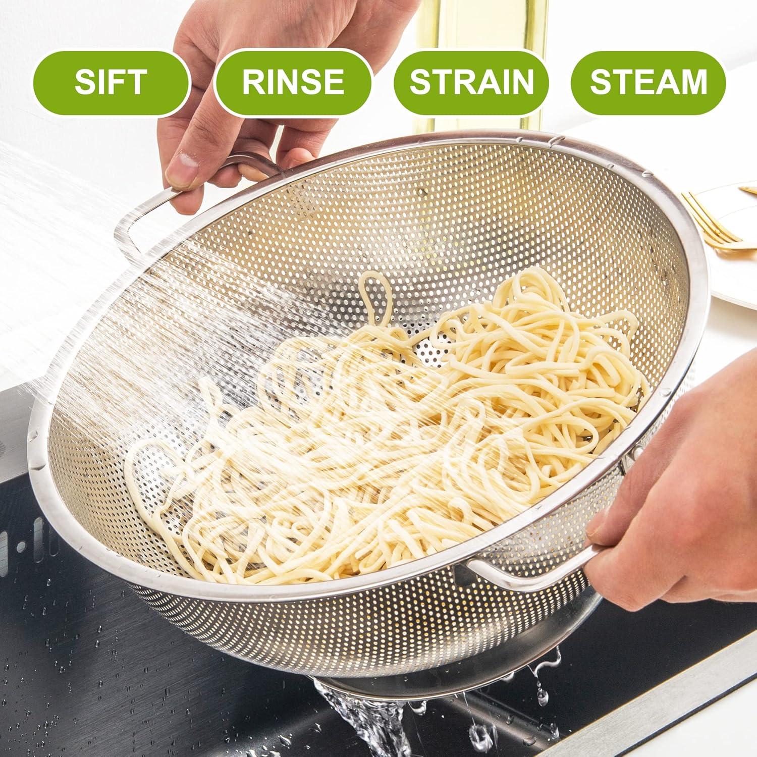 Colador de Acero Inoxidable Gulex 3QT Apto Lavavajillas