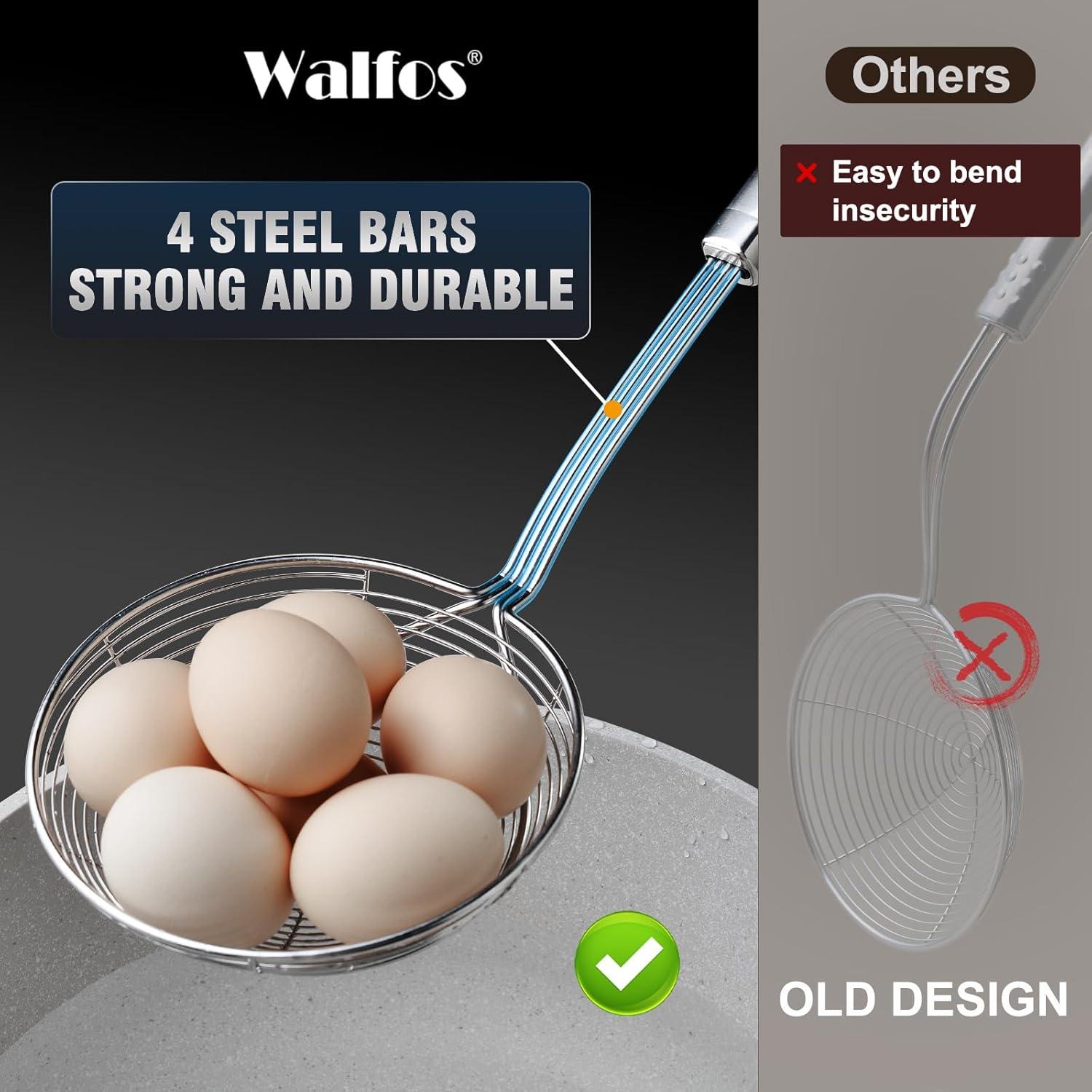 Set de Coladores Araña Walfos 2 Pcs Acero Inoxidable 14 cm