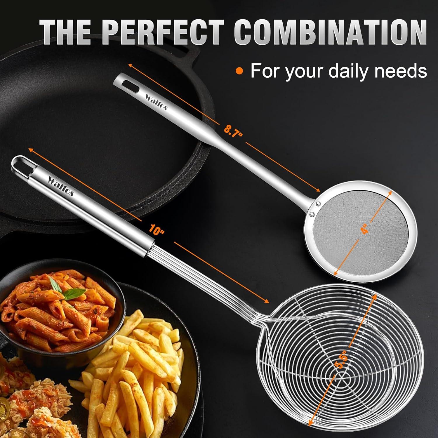 Set de Coladores Araña Walfos 2 Pcs Acero Inoxidable 14 cm