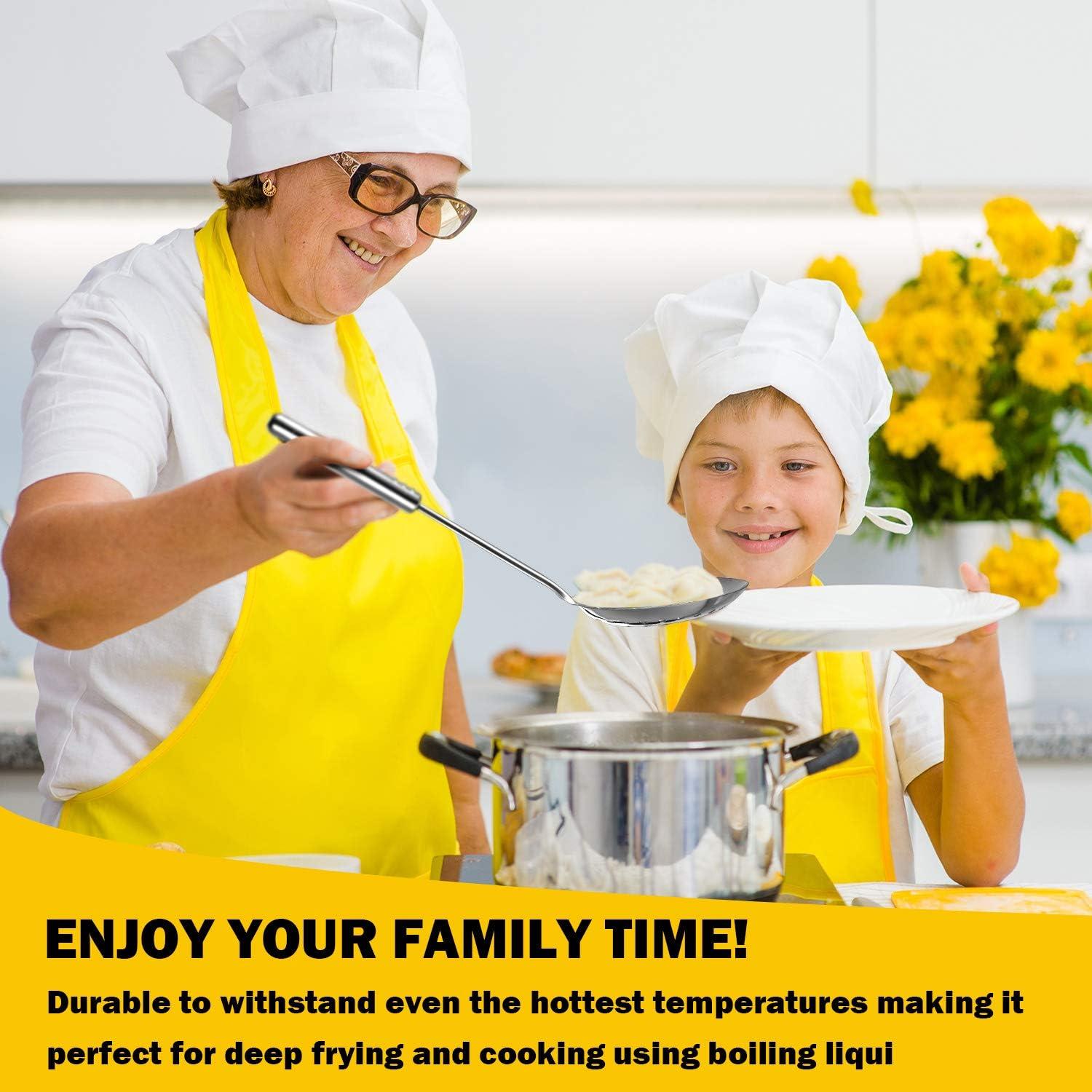 Cucharón Colador Acero Inoxidable Boao 34 cm 2 Piezas