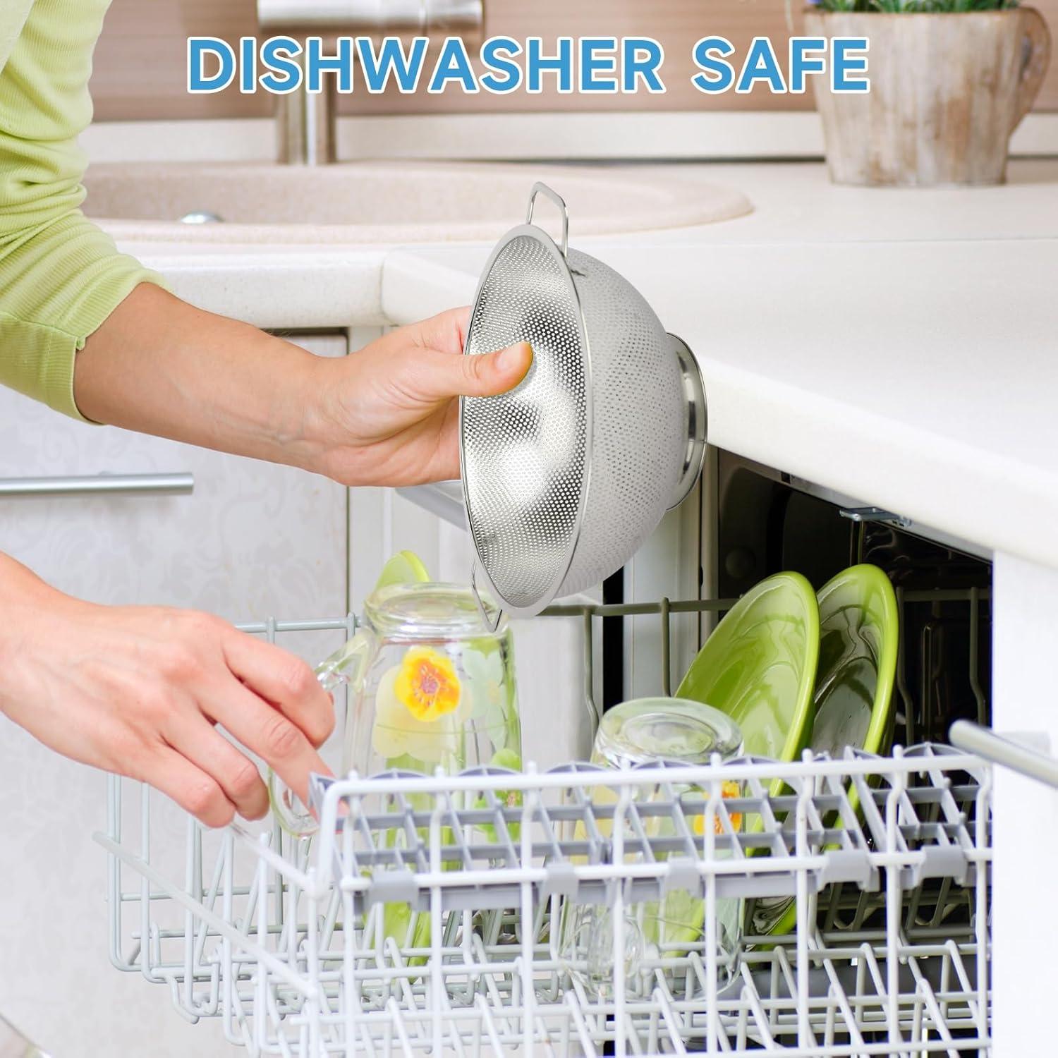 Colador de Acero Inoxidable Kteniy 2,84L Apto Lavavajillas