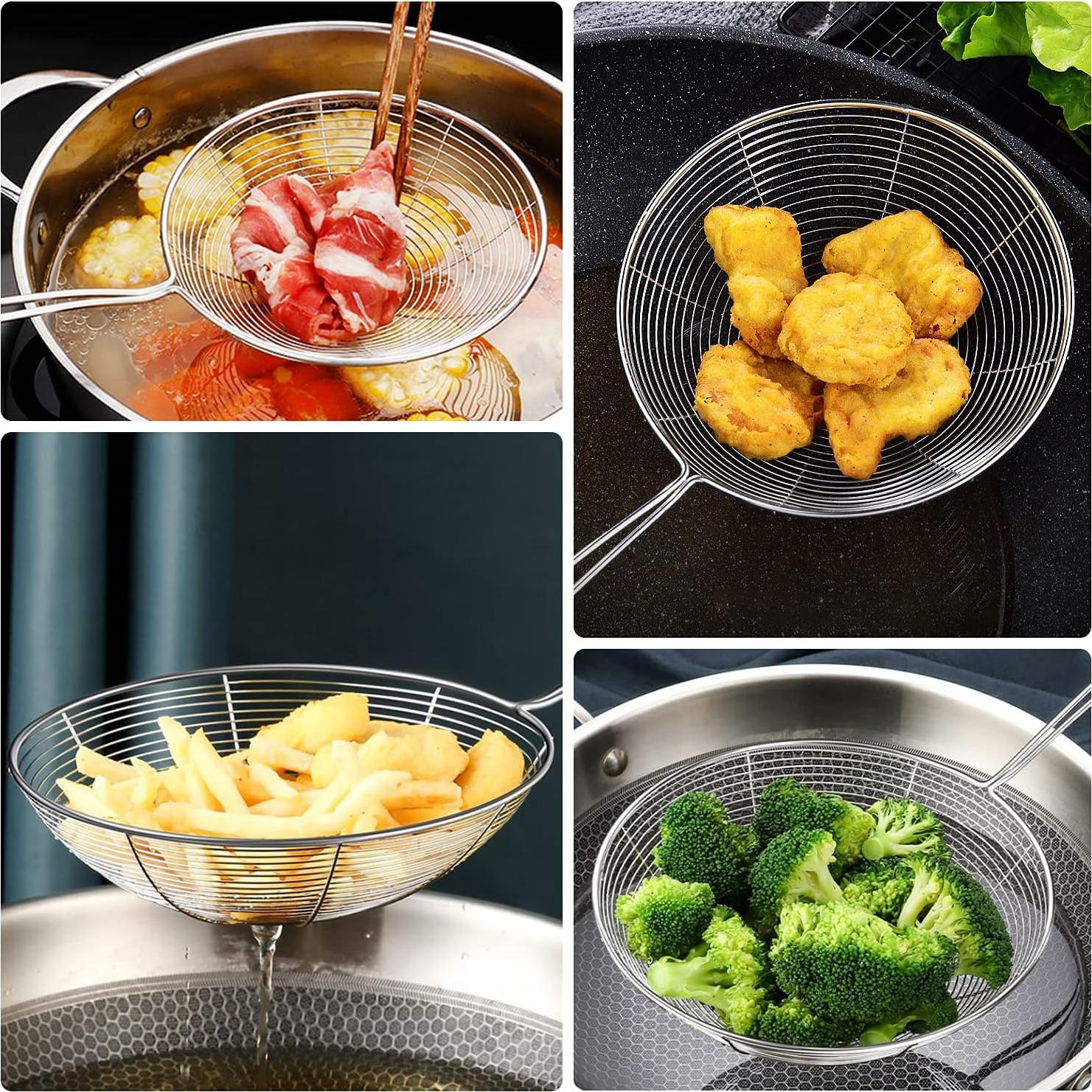 Set de 3 Cucharas Coladoras Araña HSpiow Acero Inoxidable